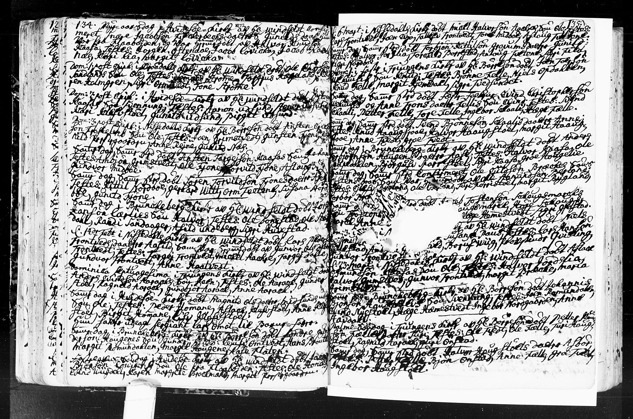 Kviteseid kirkebøker, SAKO/A-276/F/Fa/L0001: Ministerialbok nr. I 1, 1754-1773, s. 134-135