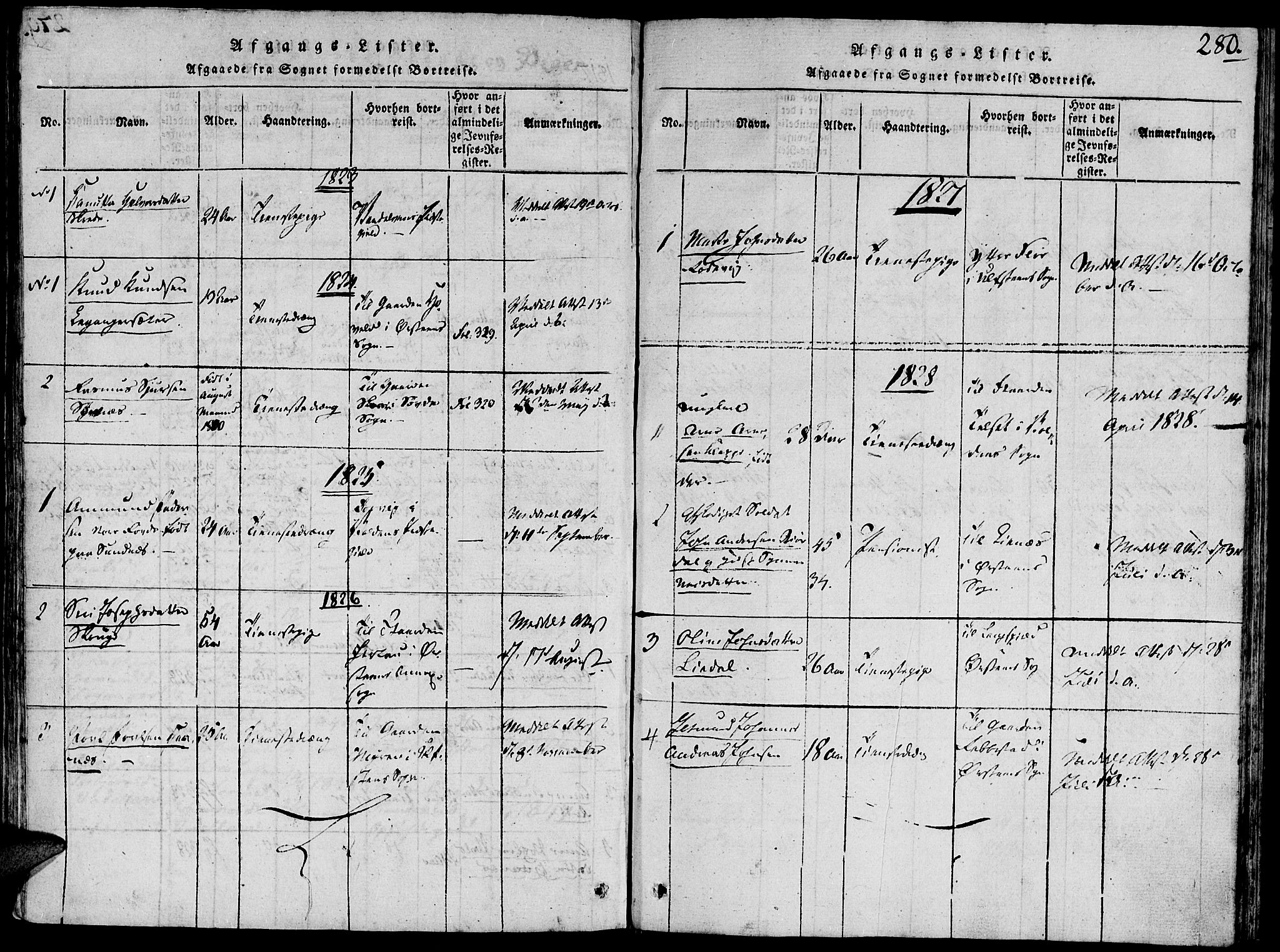 Ministerialprotokoller, klokkerbøker og fødselsregistre - Møre og Romsdal, AV/SAT-A-1454/504/L0054: Ministerialbok nr. 504A01, 1816-1861, s. 280