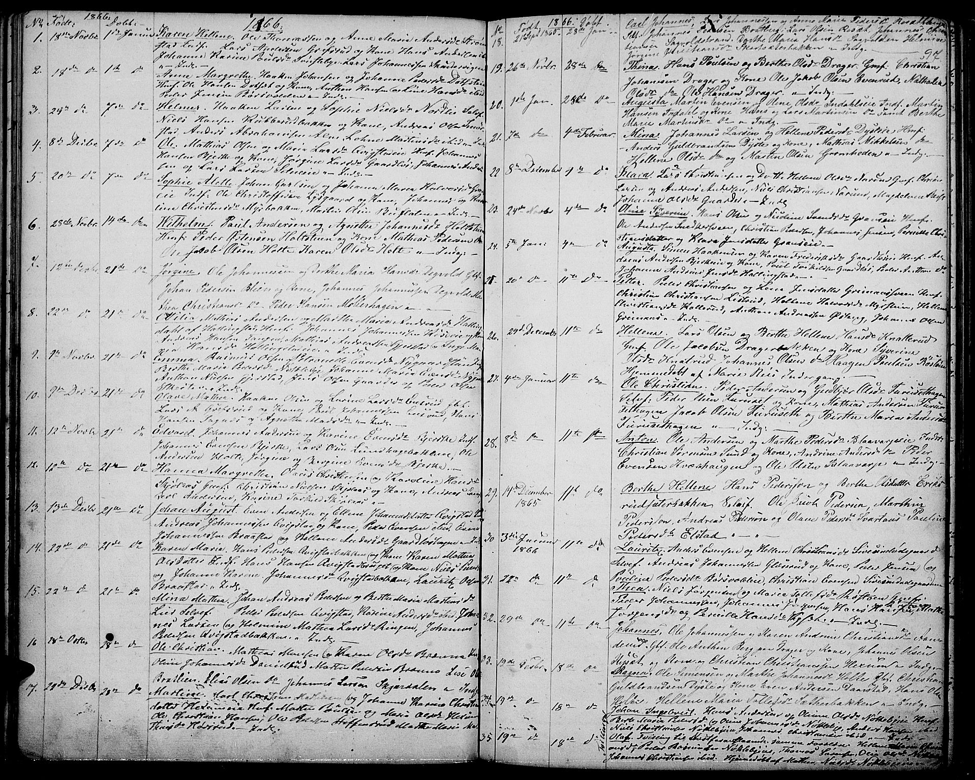 Vestre Toten prestekontor, AV/SAH-PREST-108/H/Ha/Hab/L0005: Klokkerbok nr. 5, 1854-1870, s. 97