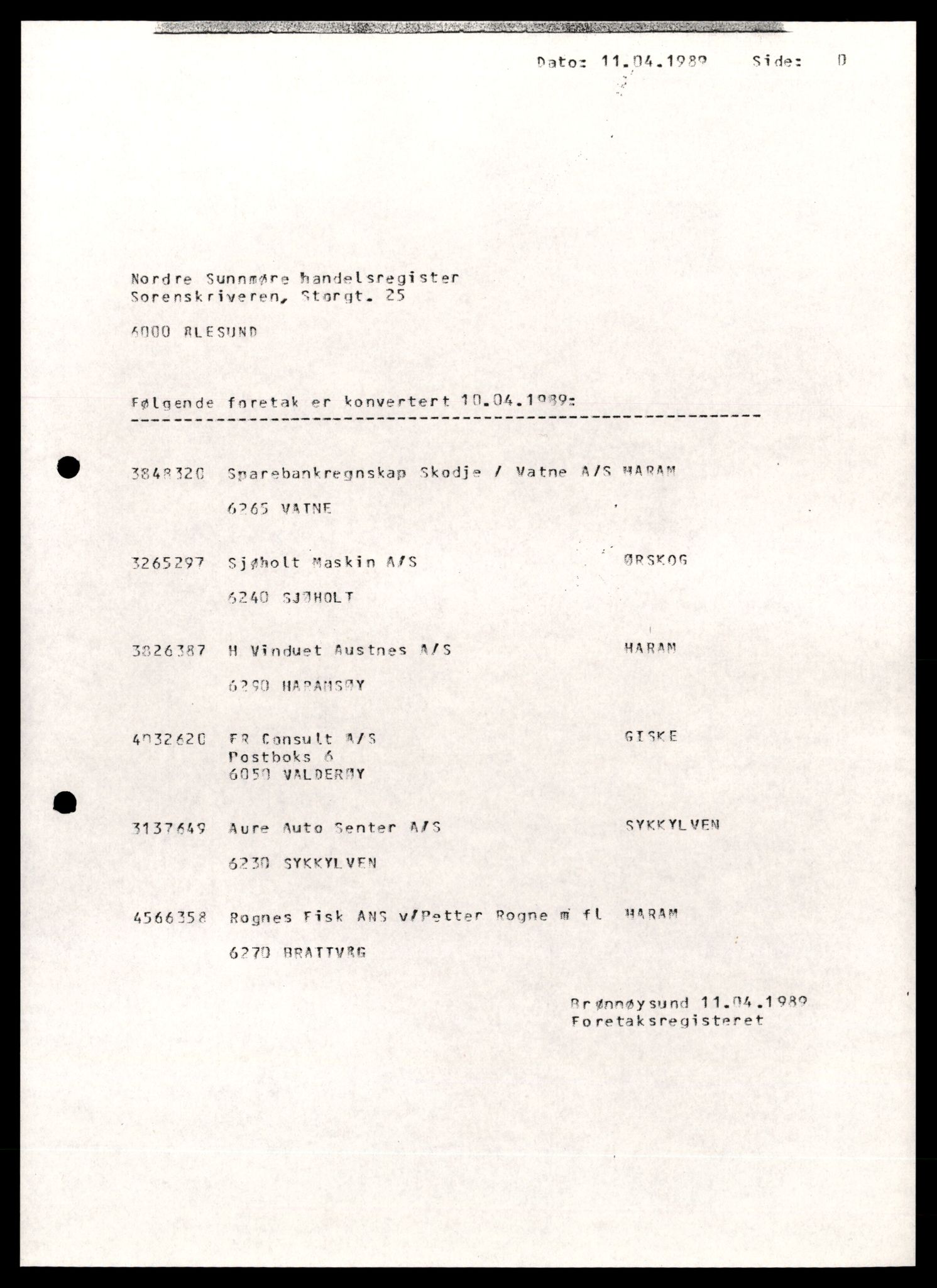 Nordre Sunnmøre sorenskriveri, SAT/A-0006/2/J/Jd/Jde/L0020: Bilag. Aksjeselskap, A-B, 1944-1990, s. 1