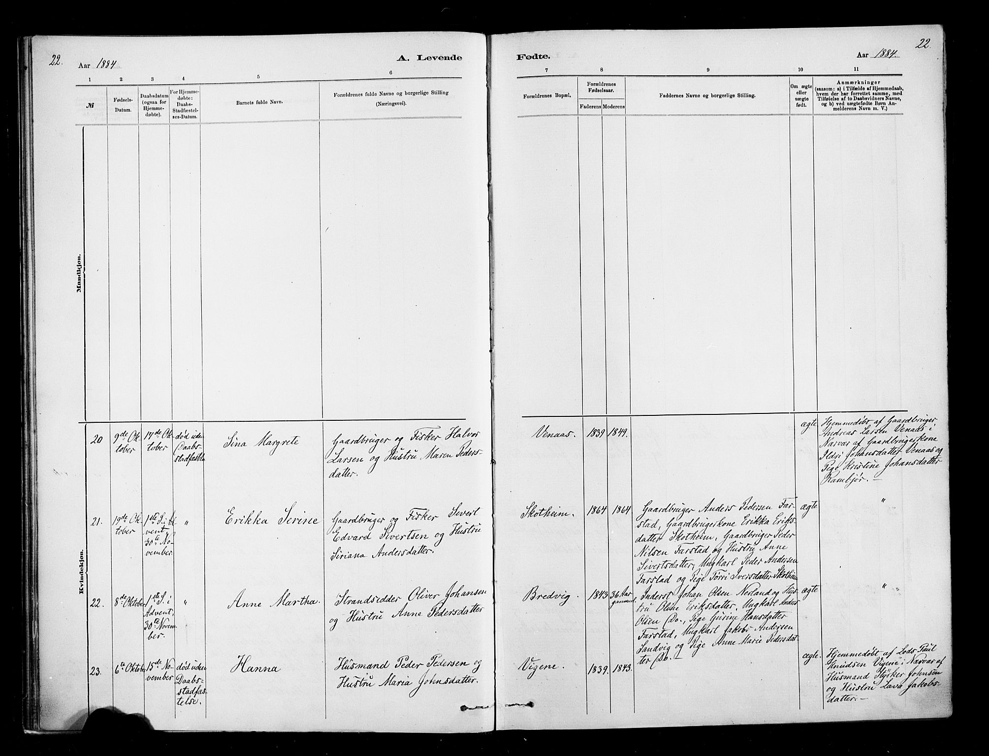 Ministerialprotokoller, klokkerbøker og fødselsregistre - Møre og Romsdal, SAT/A-1454/567/L0778: Ministerialbok nr. 567A01, 1881-1903, s. 22