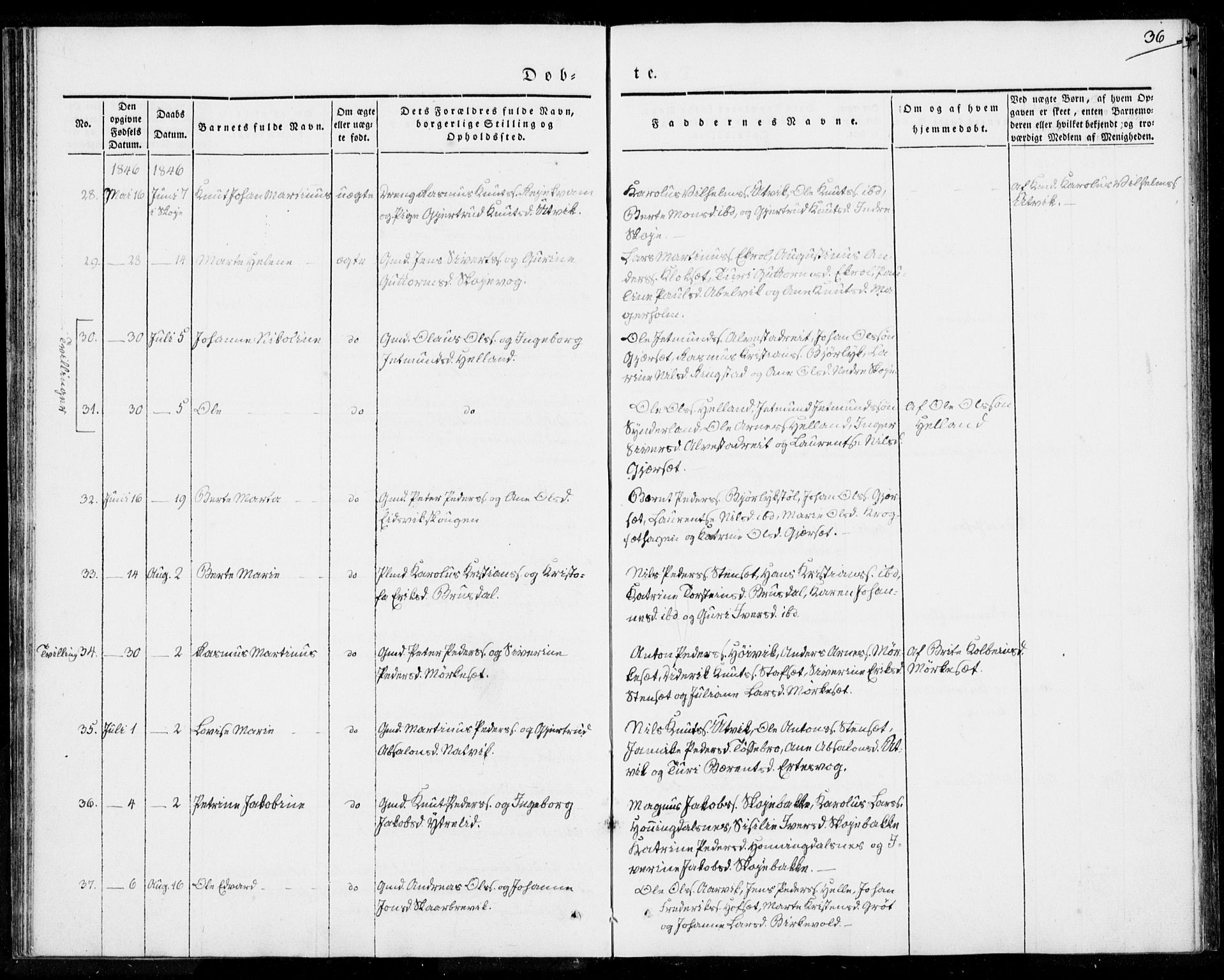 Ministerialprotokoller, klokkerbøker og fødselsregistre - Møre og Romsdal, AV/SAT-A-1454/524/L0352: Ministerialbok nr. 524A04, 1838-1847, s. 36