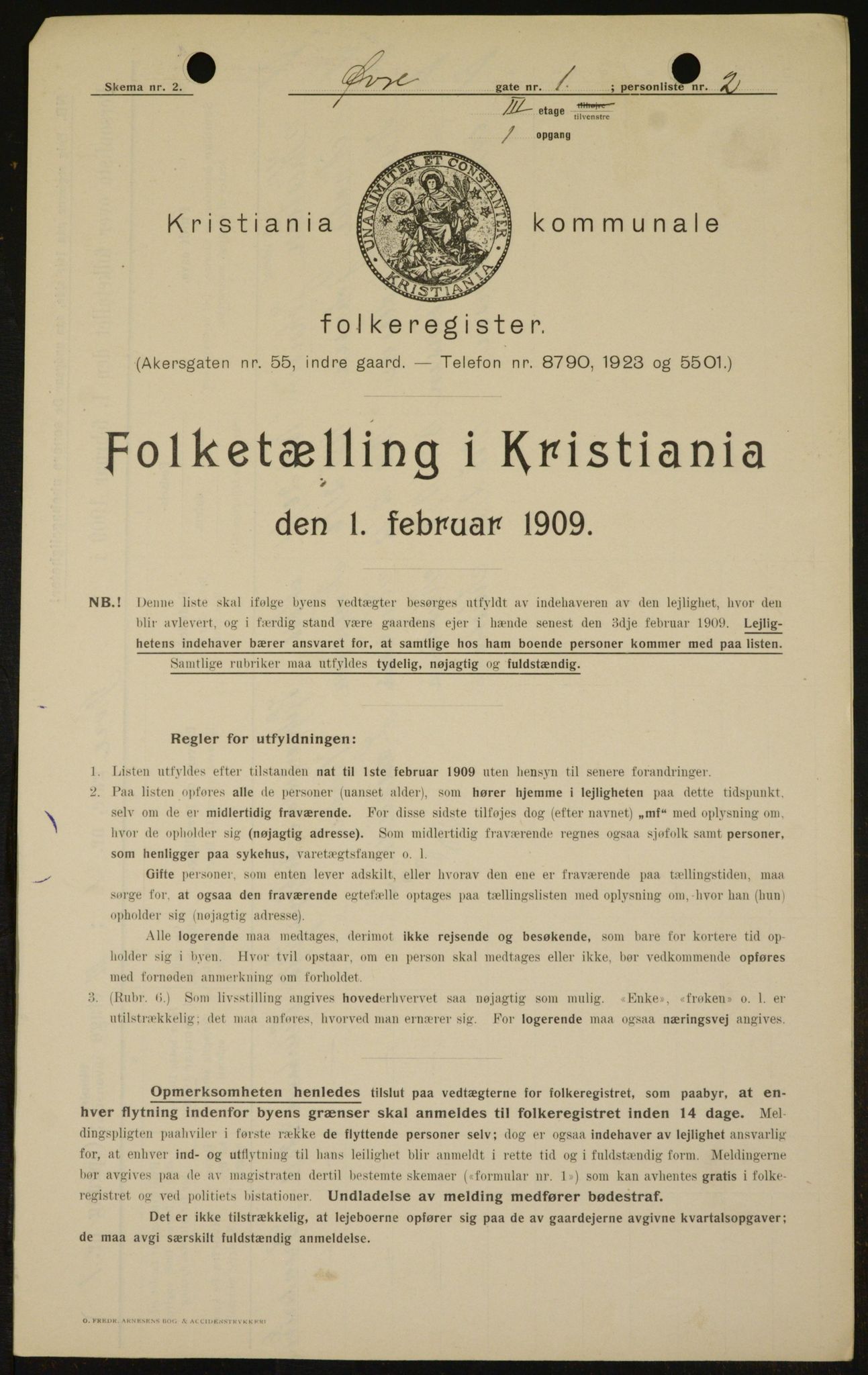 OBA, Kommunal folketelling 1.2.1909 for Kristiania kjøpstad, 1909, s. 117742