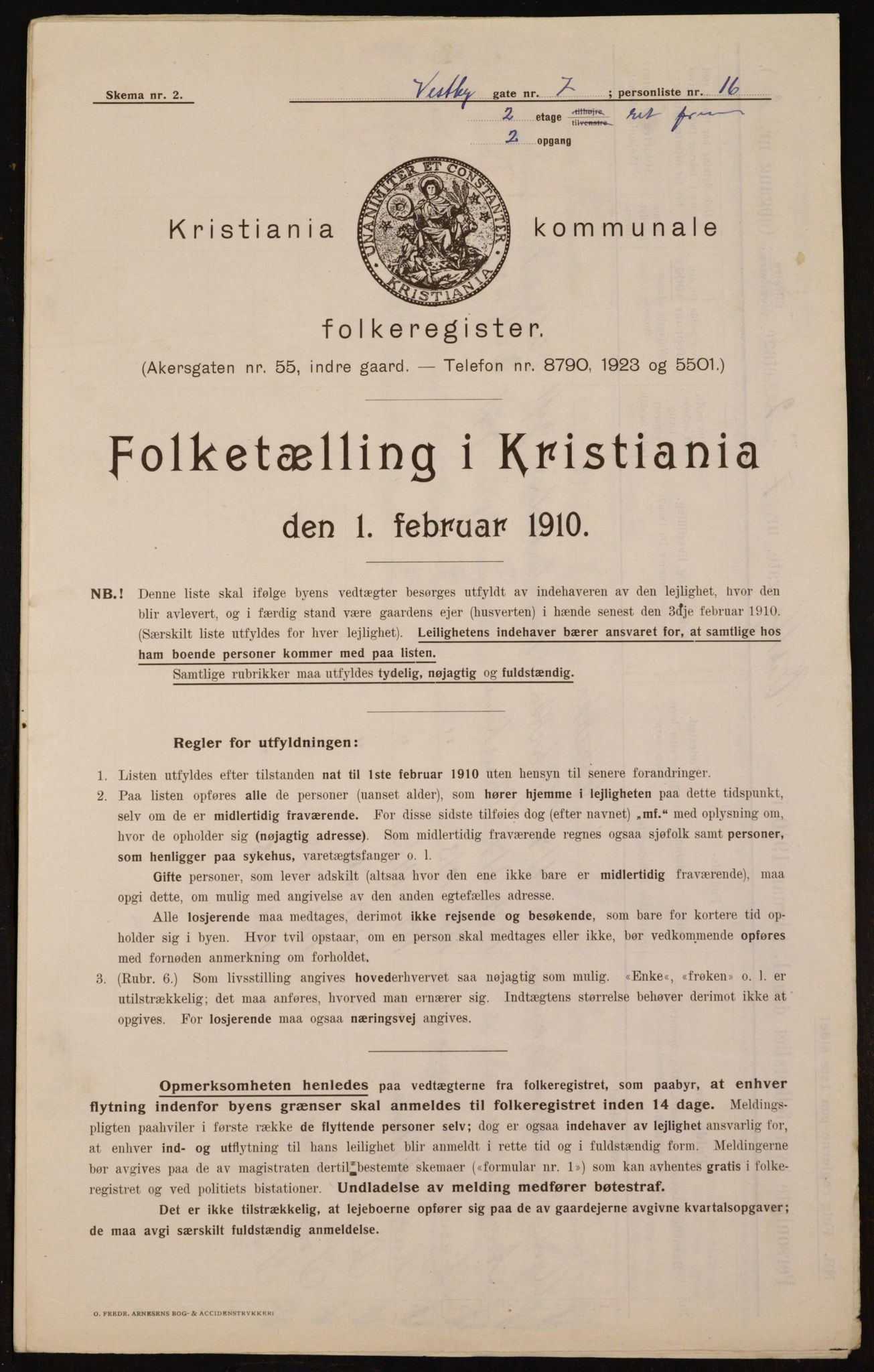 OBA, Kommunal folketelling 1.2.1910 for Kristiania, 1910, s. 115953