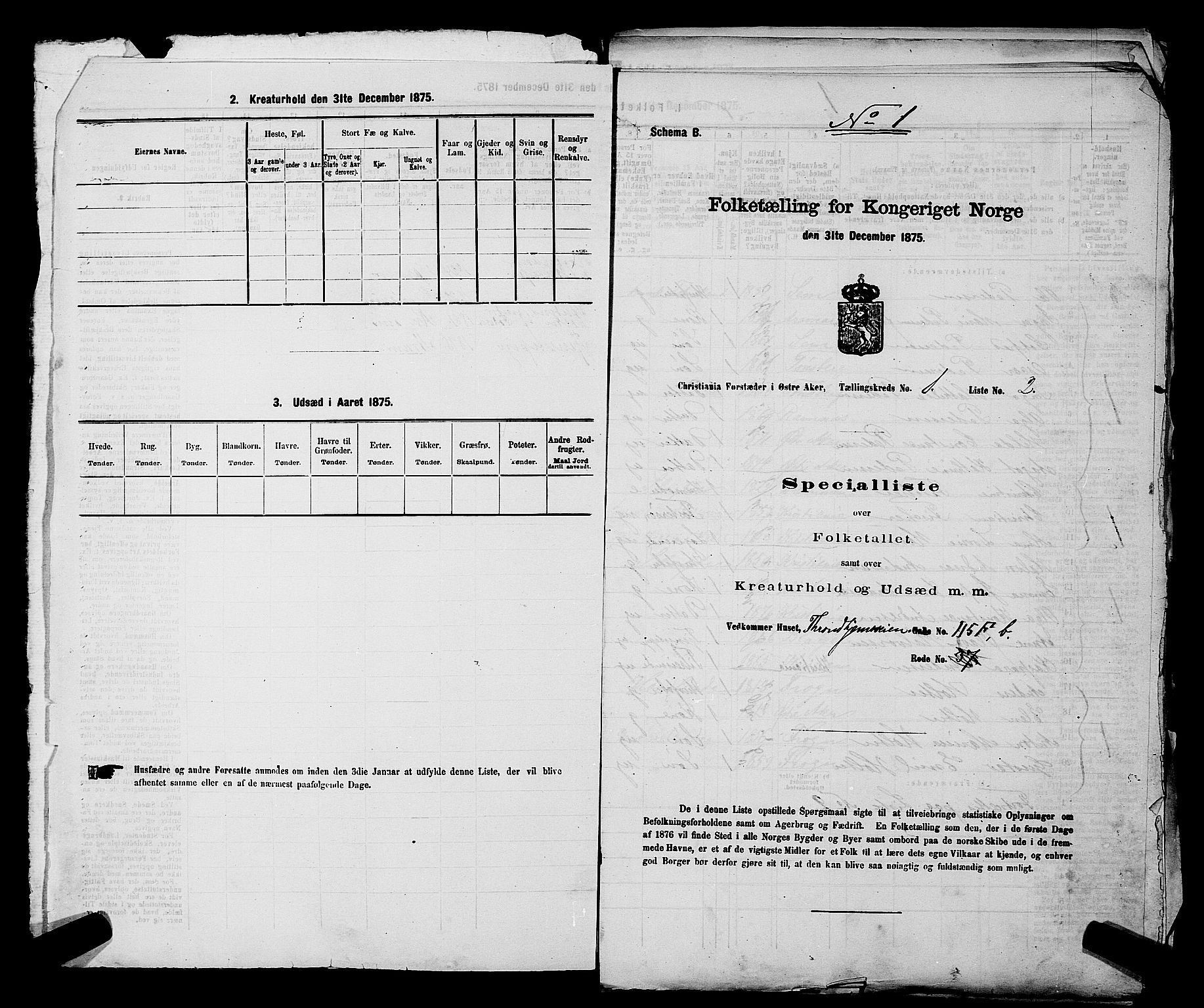 RA, Folketelling 1875 for 0218bP Østre Aker prestegjeld, 1875, s. 167