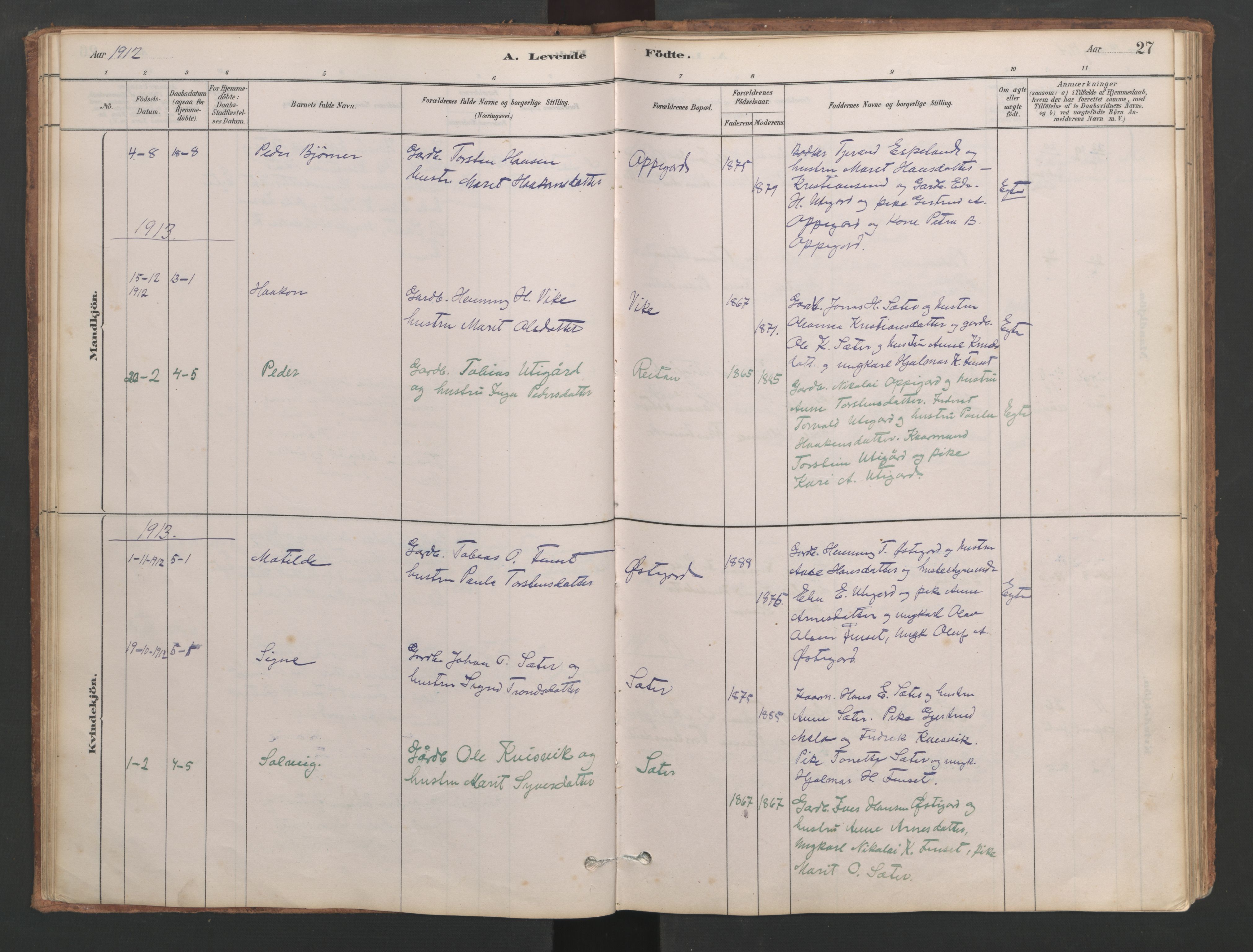 Ministerialprotokoller, klokkerbøker og fødselsregistre - Møre og Romsdal, SAT/A-1454/553/L0642: Klokkerbok nr. 553C01, 1880-1968, s. 27