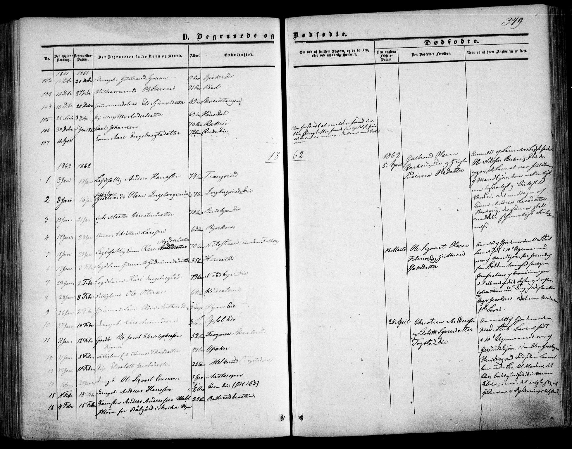 Nes prestekontor Kirkebøker, AV/SAO-A-10410/F/Fa/L0008: Ministerialbok nr. I 8, 1859-1874, s. 349