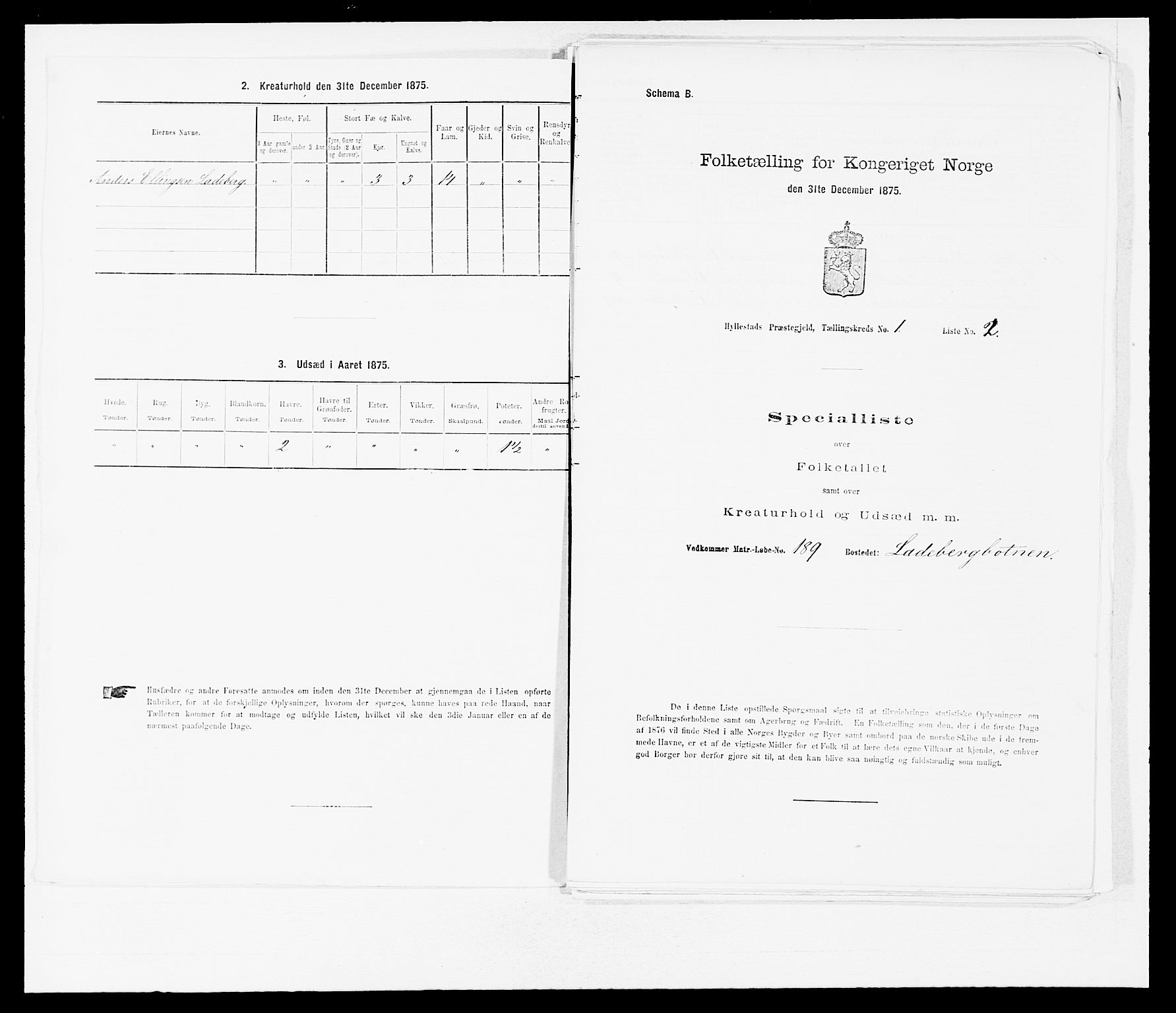 SAB, Folketelling 1875 for 1413P Hyllestad prestegjeld, 1875, s. 35
