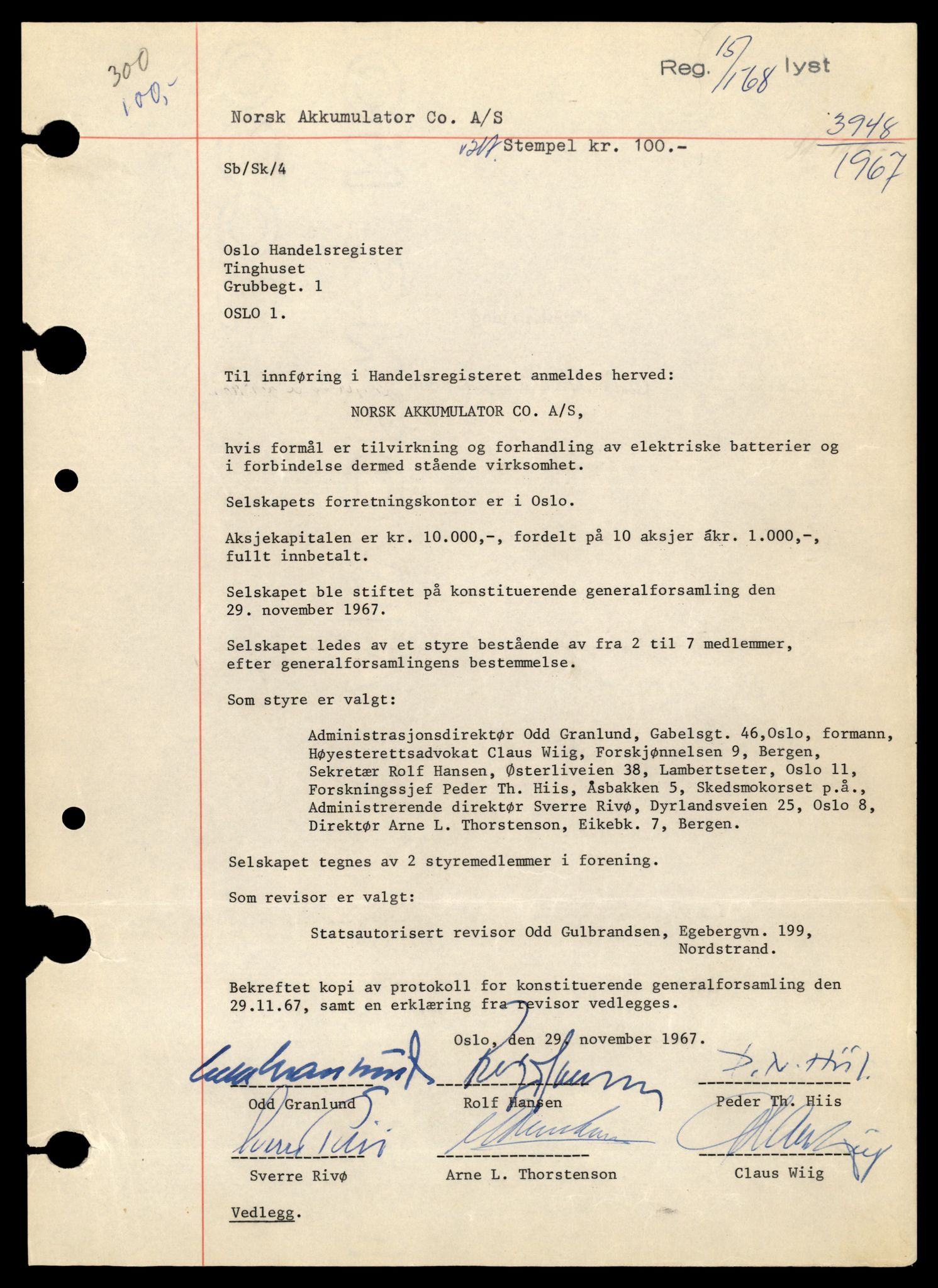 Oslo byfogd, Handelsregisteret, AV/SAT-A-10867/G/Gb/Gbb/L0060: Registreringsmeldinger, Nors-R, 1983, s. 1
