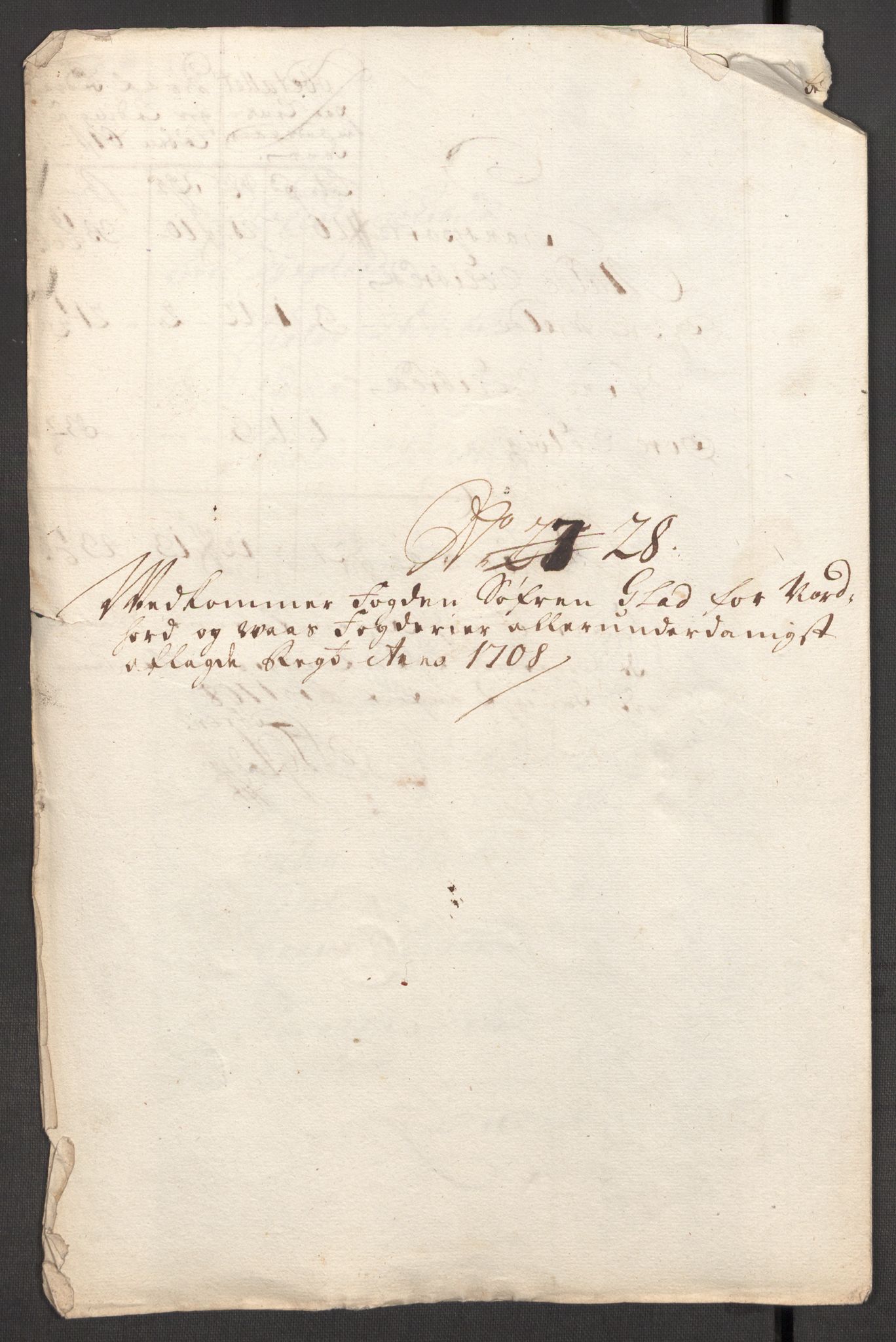 Rentekammeret inntil 1814, Reviderte regnskaper, Fogderegnskap, AV/RA-EA-4092/R51/L3189: Fogderegnskap Nordhordland og Voss, 1708, s. 375