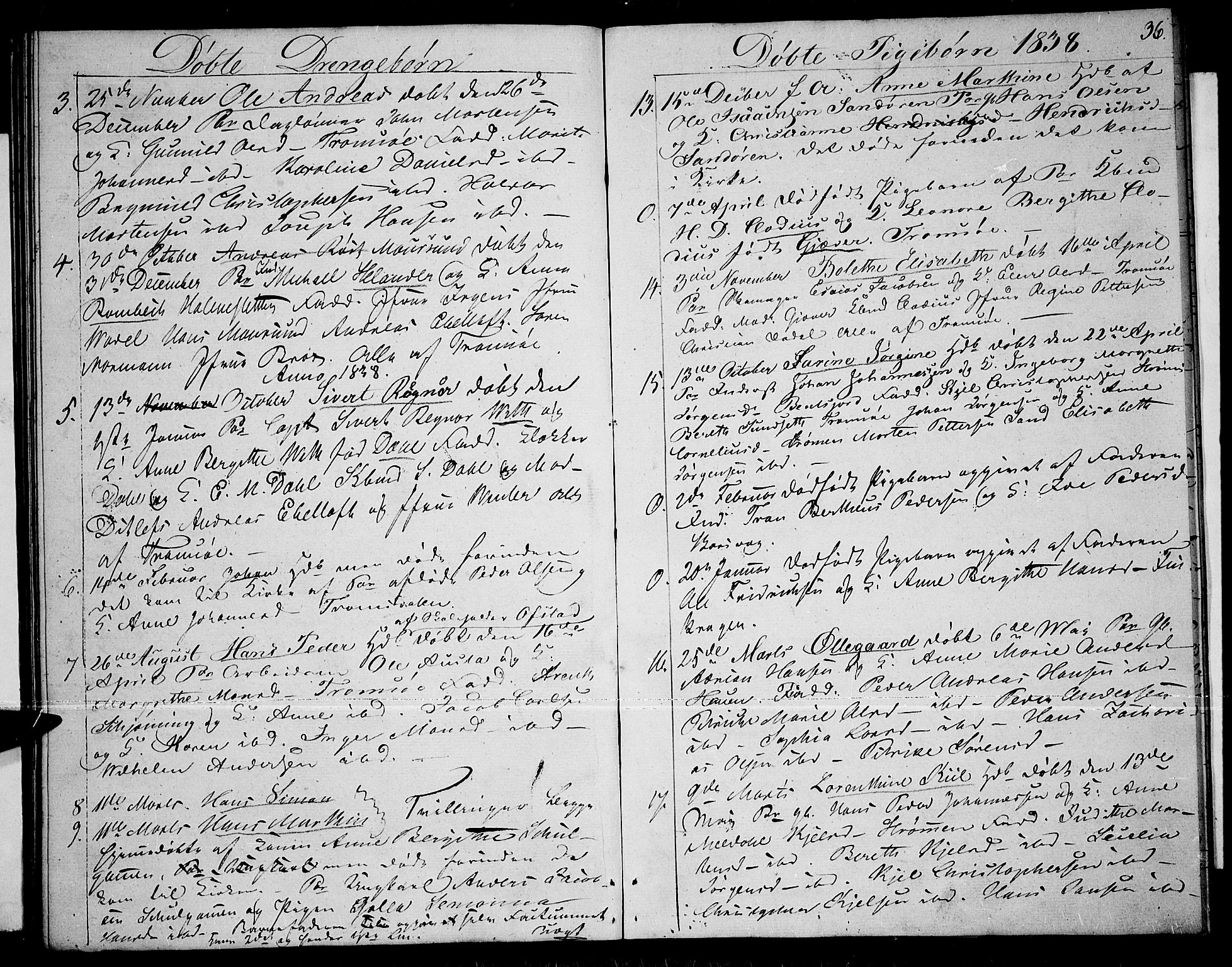 Tromsø sokneprestkontor/stiftsprosti/domprosti, AV/SATØ-S-1343/G/Gb/L0004klokker: Klokkerbok nr. 4, 1836-1840, s. 36