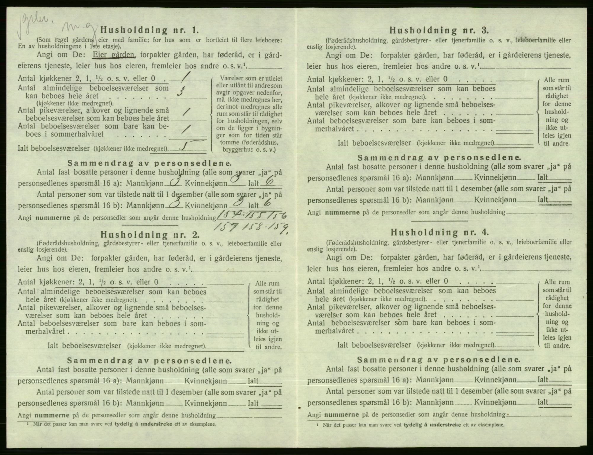 SAB, Folketelling 1920 for 1237 Evanger herred, 1920, s. 174