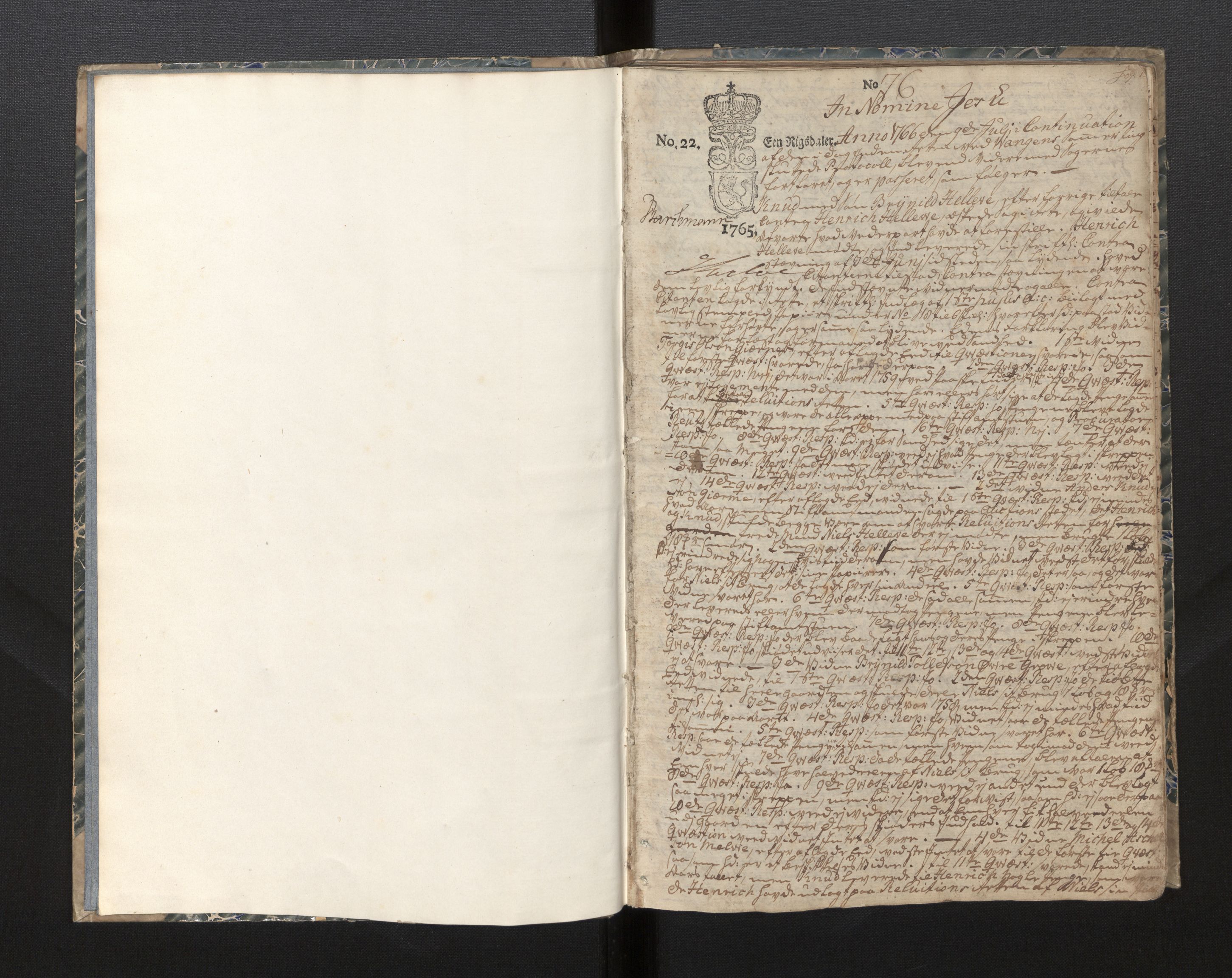 Hardanger og Voss sorenskriveri, SAB/A-2501/1/1A/1Ag/L0003: Tingbok for Voss, 1766-1770, s. 1a