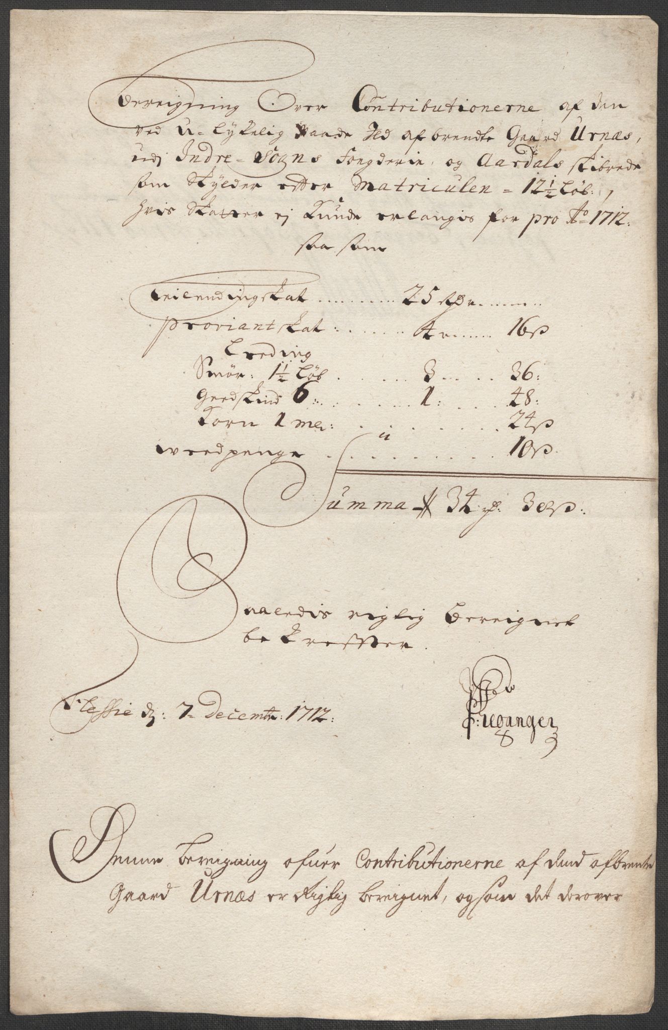 Rentekammeret inntil 1814, Reviderte regnskaper, Fogderegnskap, AV/RA-EA-4092/R52/L3318: Fogderegnskap Sogn, 1712, s. 346