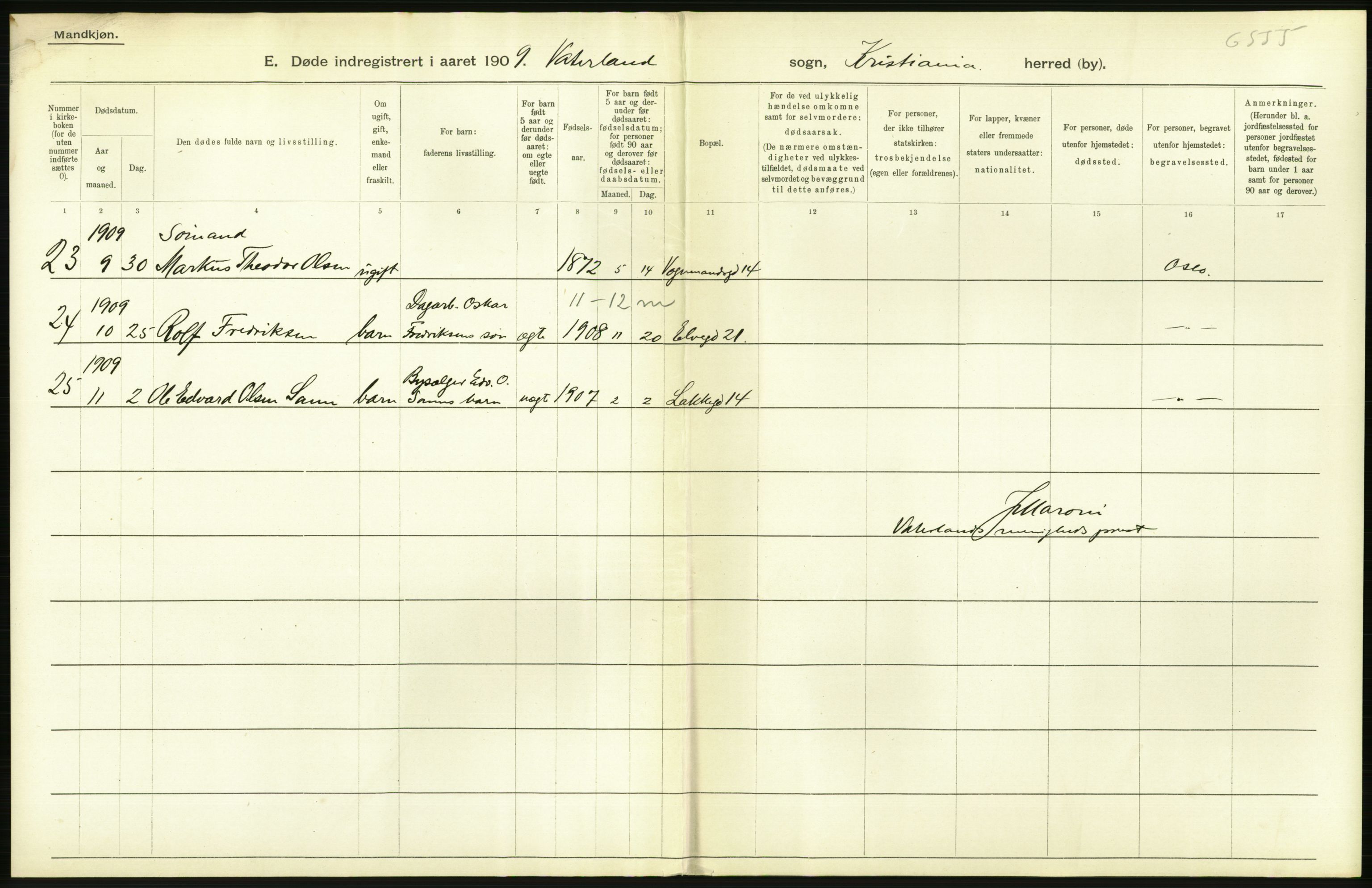 Statistisk sentralbyrå, Sosiodemografiske emner, Befolkning, AV/RA-S-2228/D/Df/Dfa/Dfag/L0010: Kristiania: Døde, dødfødte., 1909, s. 398