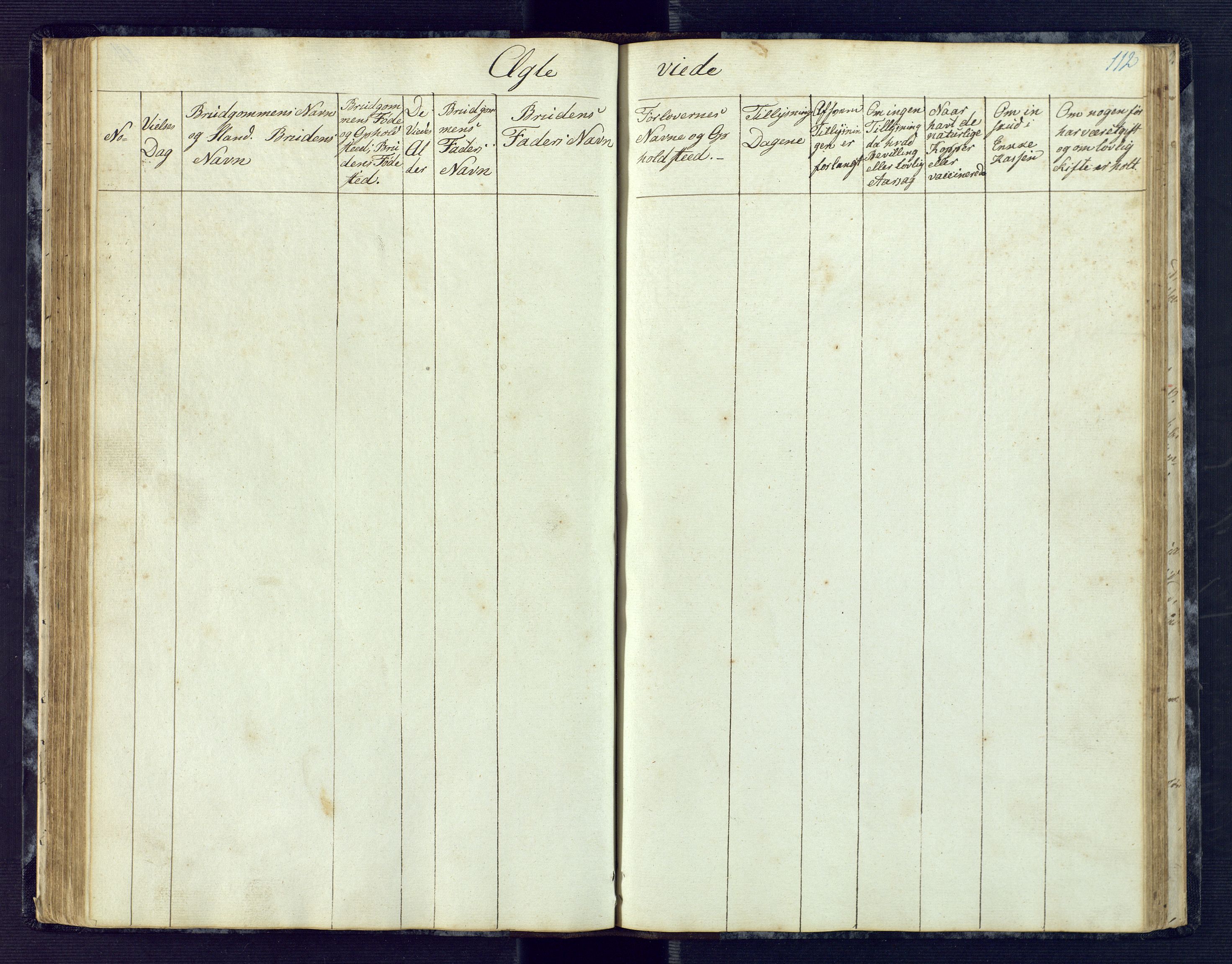 Birkenes sokneprestkontor, SAK/1111-0004/F/Fb/L0001: Klokkerbok nr. B 1, 1837-1856, s. 112