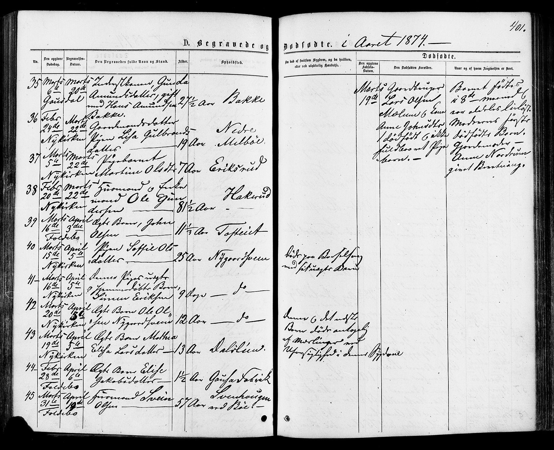 Østre Gausdal prestekontor, AV/SAH-PREST-092/H/Ha/Haa/L0001: Ministerialbok nr. 1, 1874-1886, s. 401