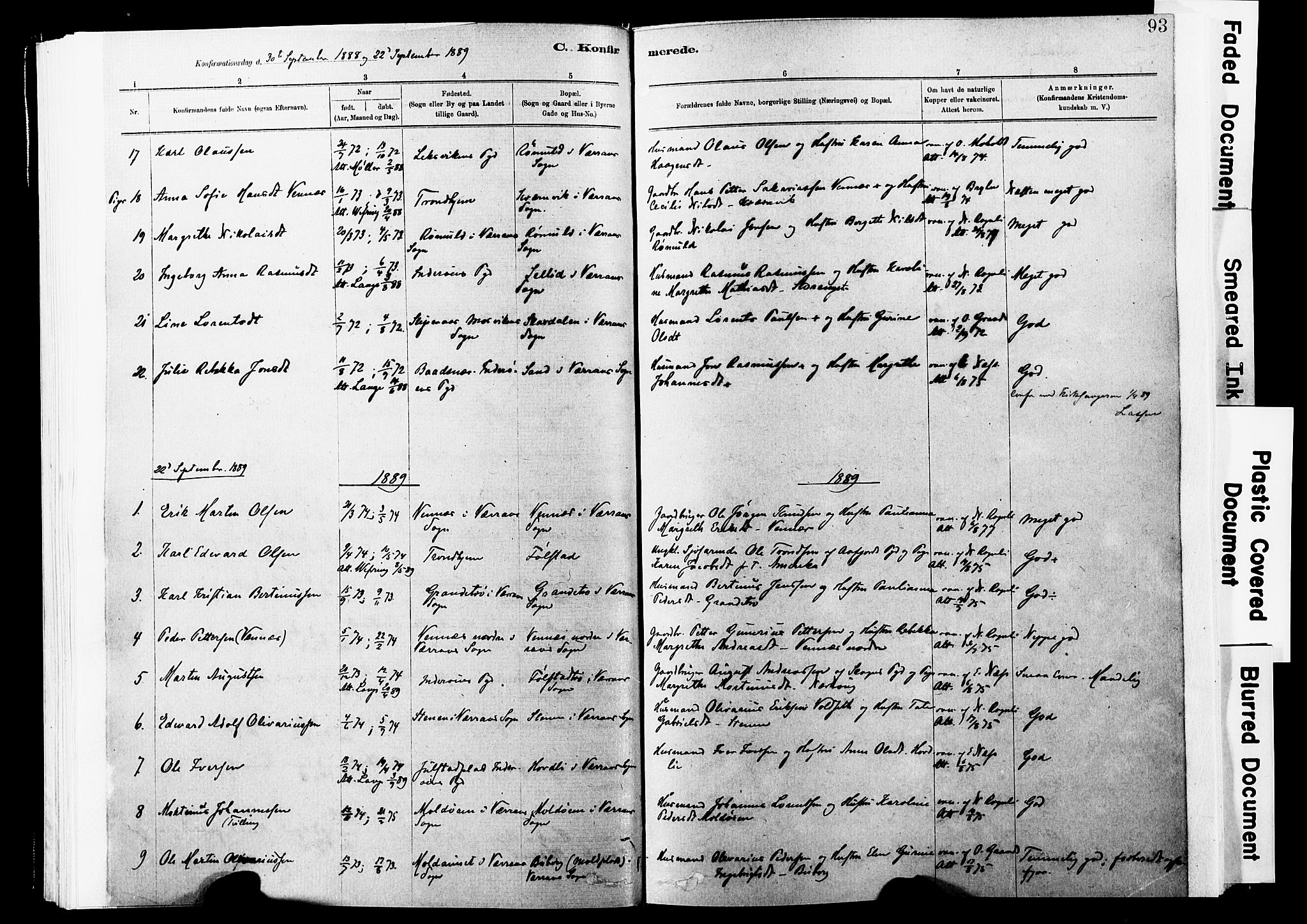 Ministerialprotokoller, klokkerbøker og fødselsregistre - Nord-Trøndelag, SAT/A-1458/744/L0420: Ministerialbok nr. 744A04, 1882-1904, s. 93