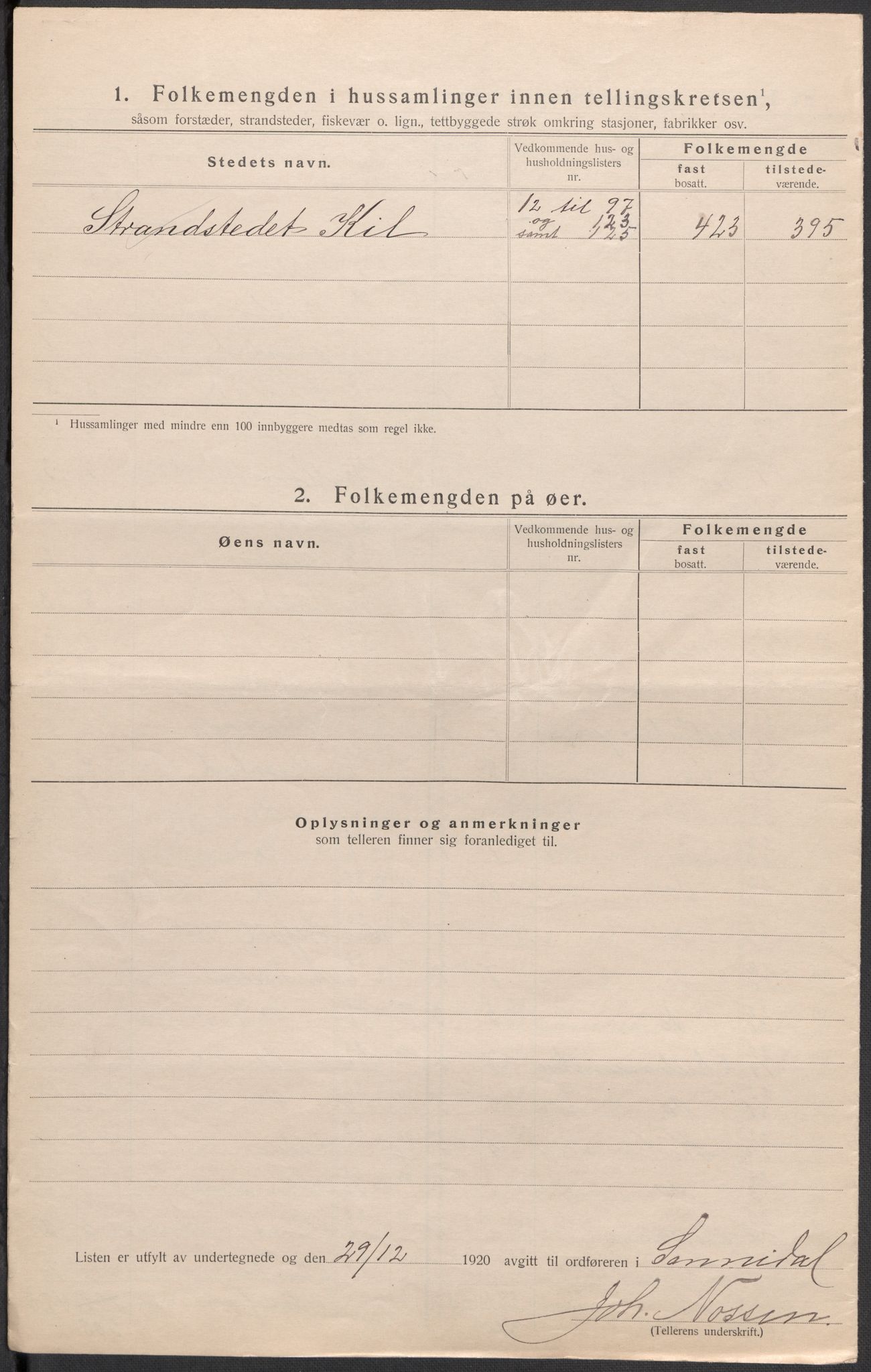 SAKO, Folketelling 1920 for 0816 Sannidal herred, 1920, s. 29