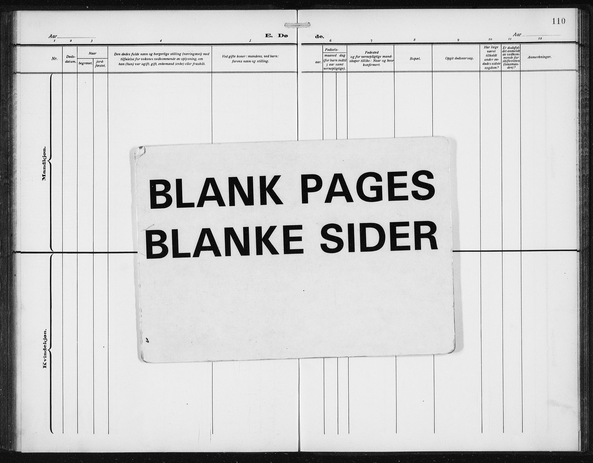 Den norske sjømannsmisjon i utlandet/New York, SAB/SAB/PA-0110/H/Ha/L0007: Ministerialbok nr. A 7, 1915-1923, s. 110