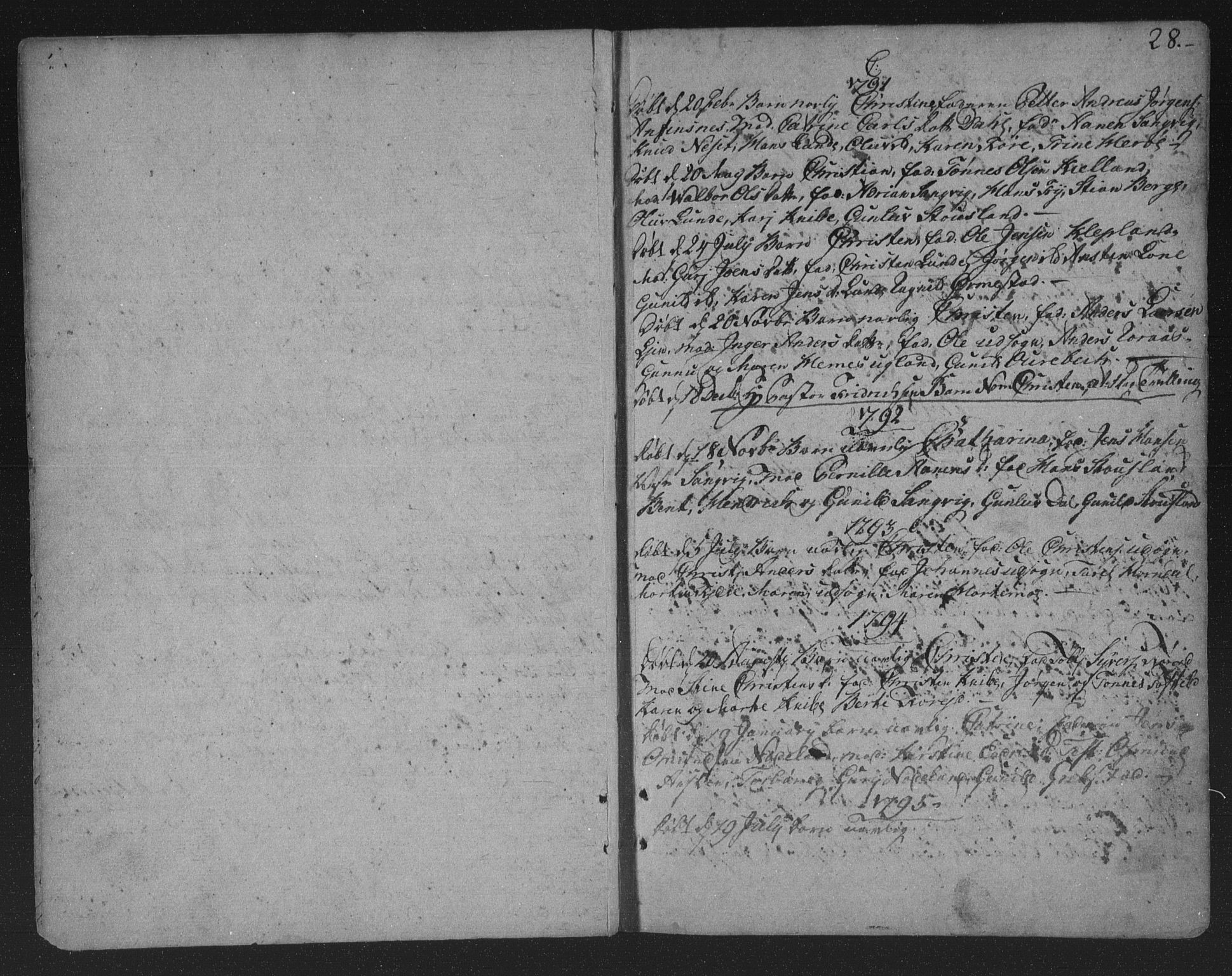 Søgne sokneprestkontor, SAK/1111-0037/F/Fa/Fab/L0005: Ministerialbok nr. A 5, 1791-1820, s. 28