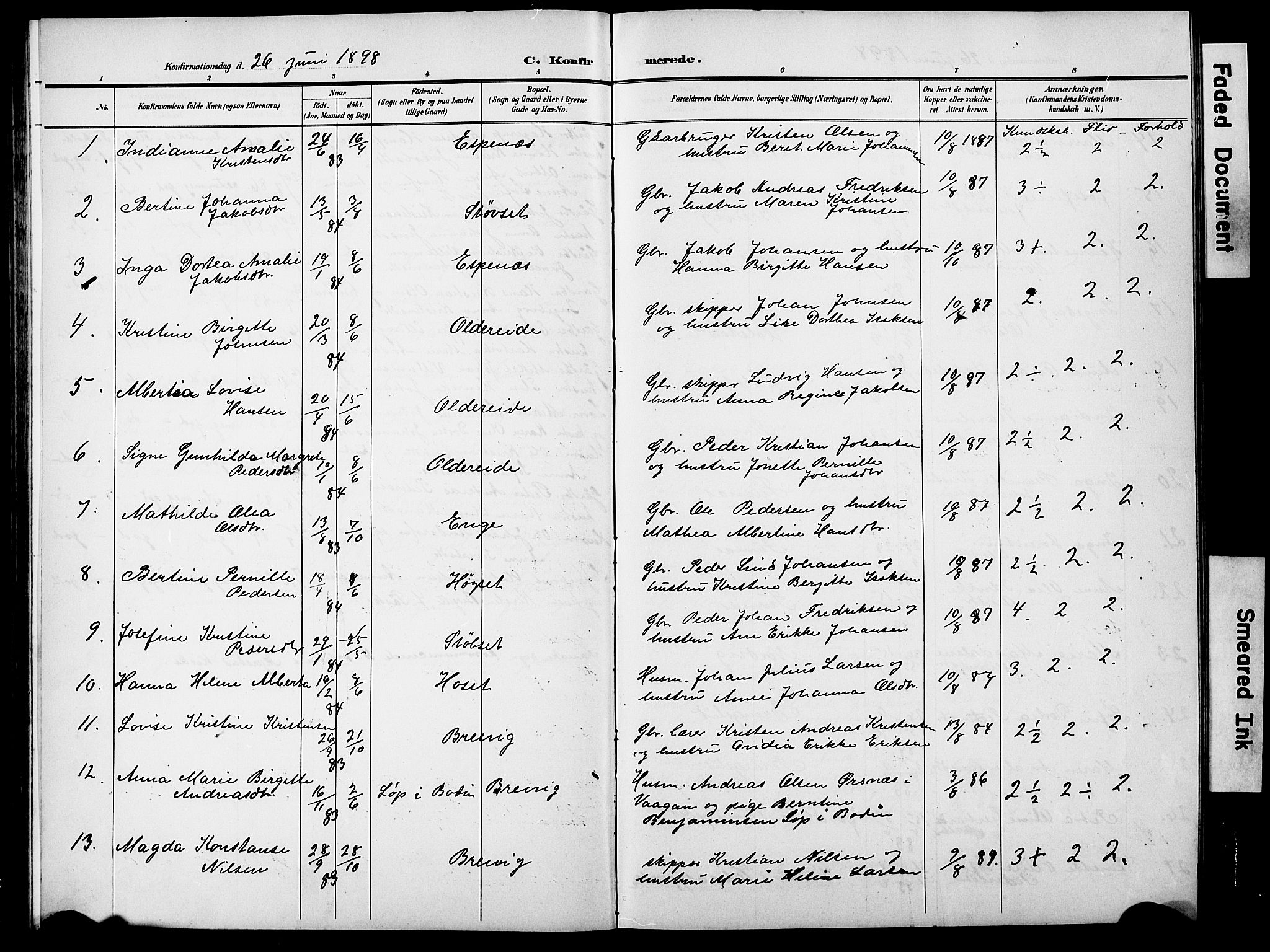 Ministerialprotokoller, klokkerbøker og fødselsregistre - Nordland, AV/SAT-A-1459/852/L0755: Klokkerbok nr. 852C06, 1895-1902