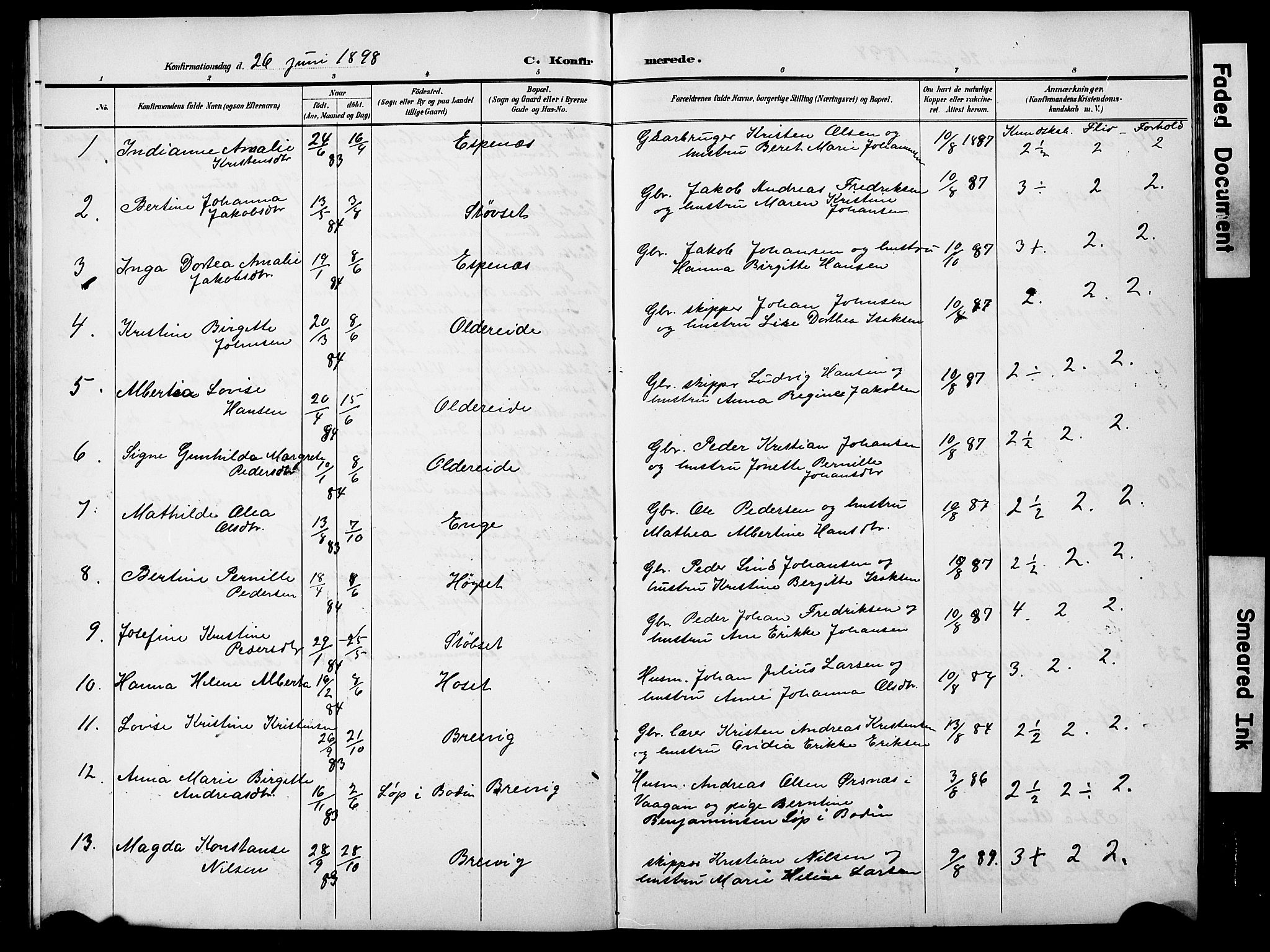 Ministerialprotokoller, klokkerbøker og fødselsregistre - Nordland, SAT/A-1459/852/L0755: Klokkerbok nr. 852C06, 1895-1902