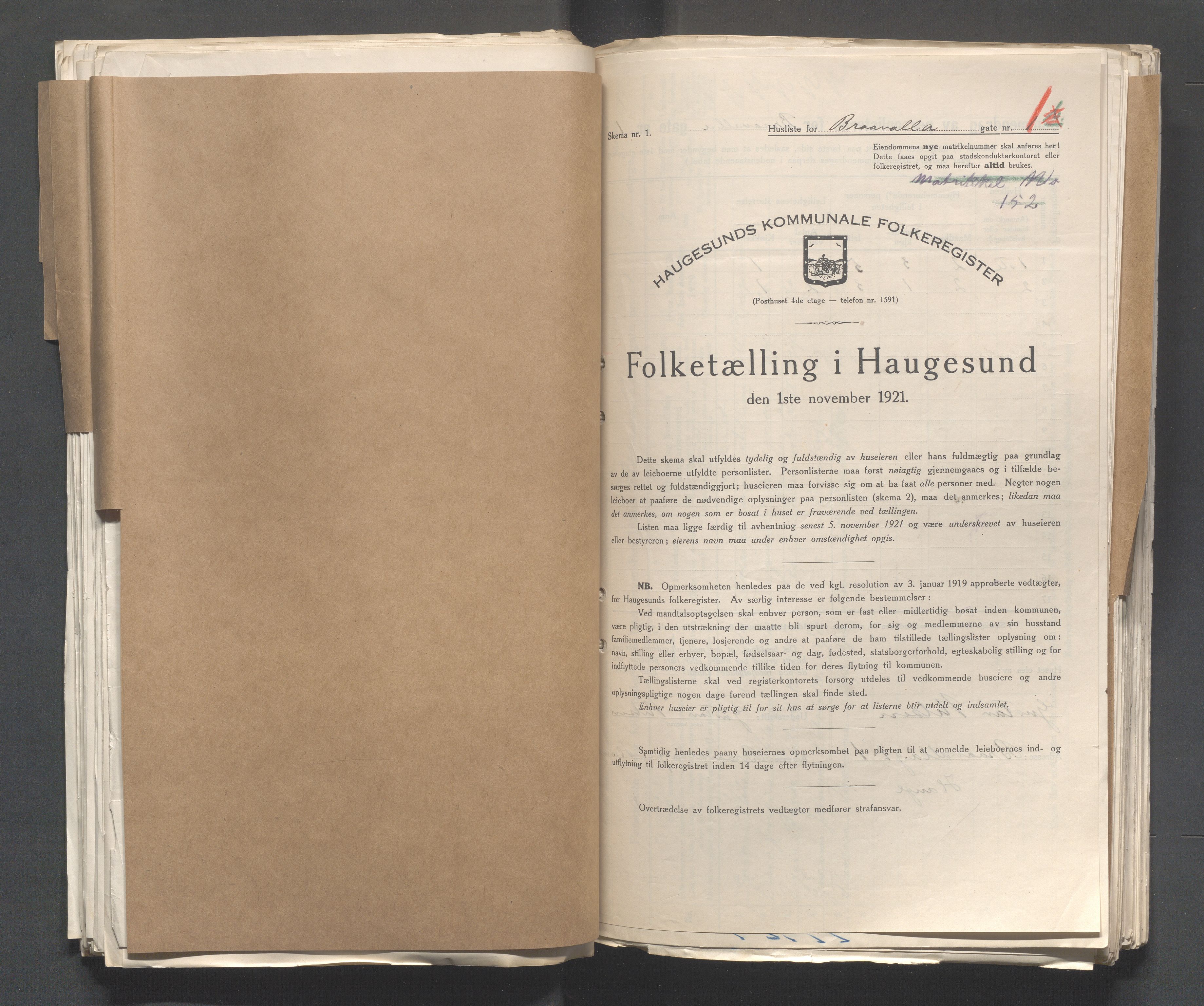 IKAR, Kommunal folketelling 1.11.1921 for Haugesund, 1921, s. 196