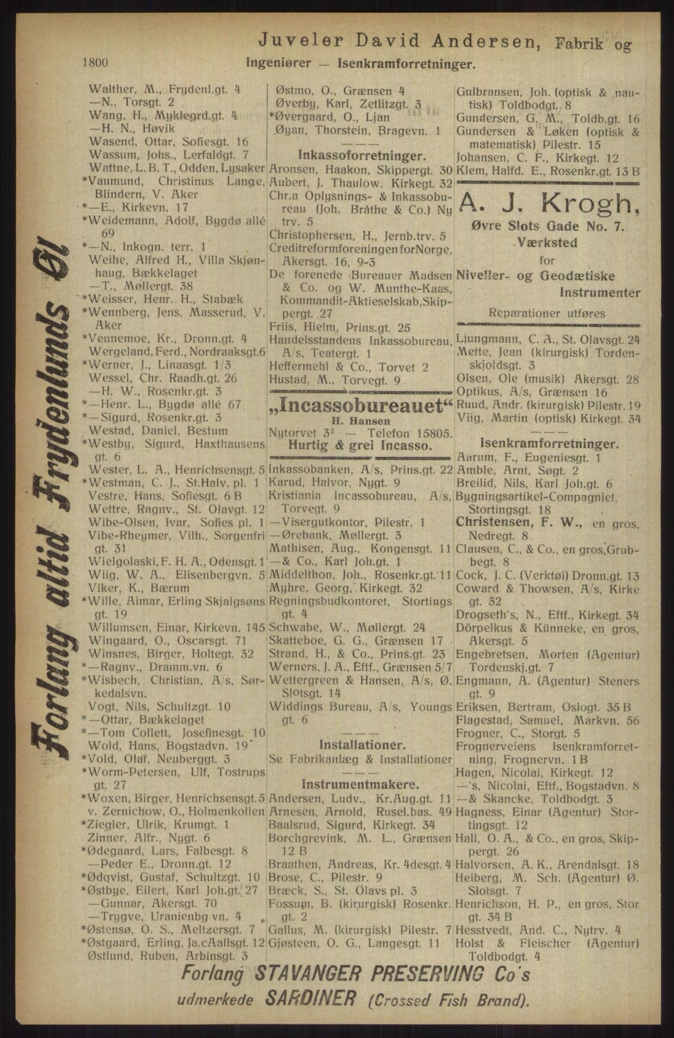 Kristiania/Oslo adressebok, PUBL/-, 1914, s. 1800