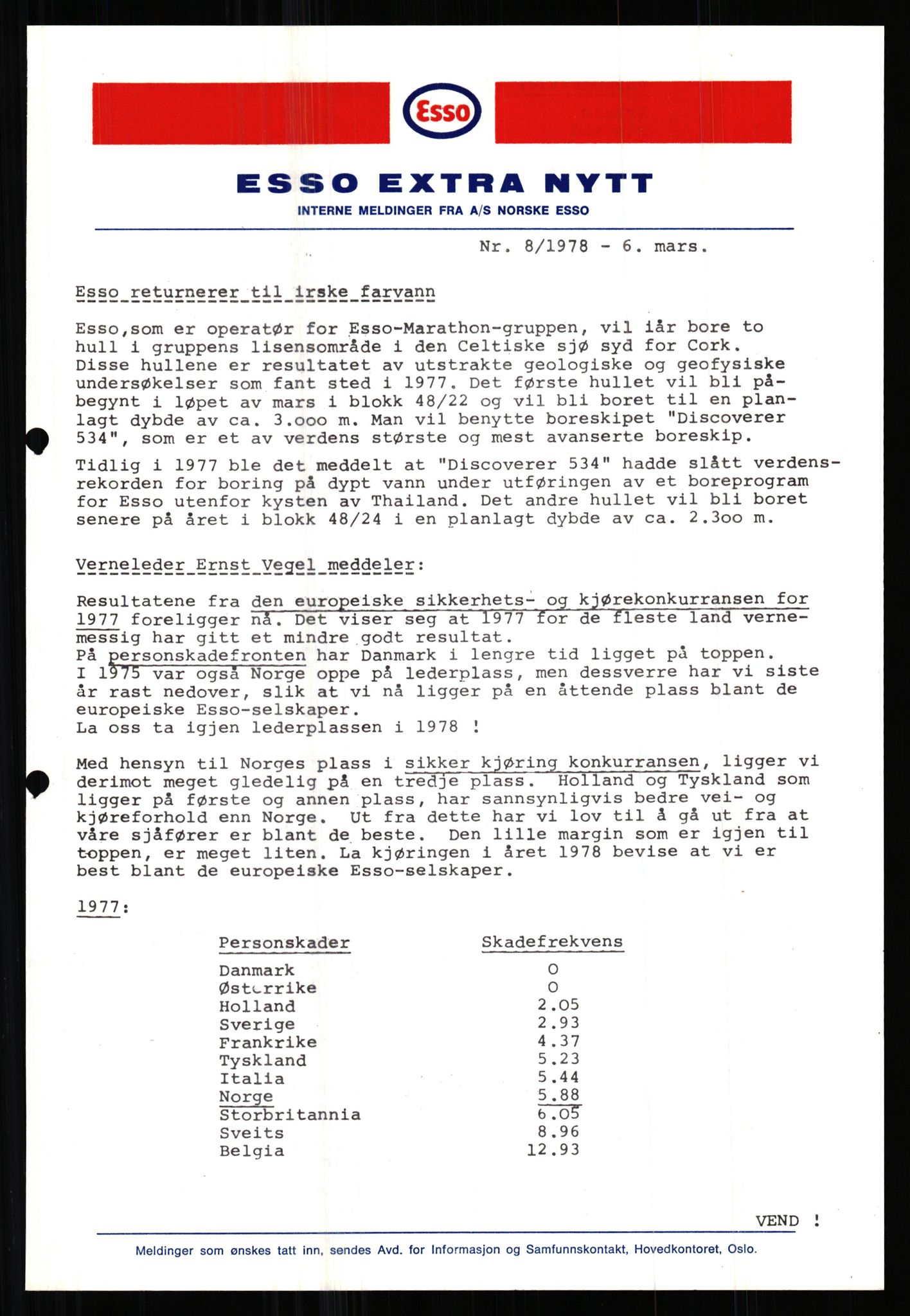 Pa 0982 - Esso Norge A/S, AV/SAST-A-100448/X/Xd/L0001: Esso Extra Nytt, 1977-1980