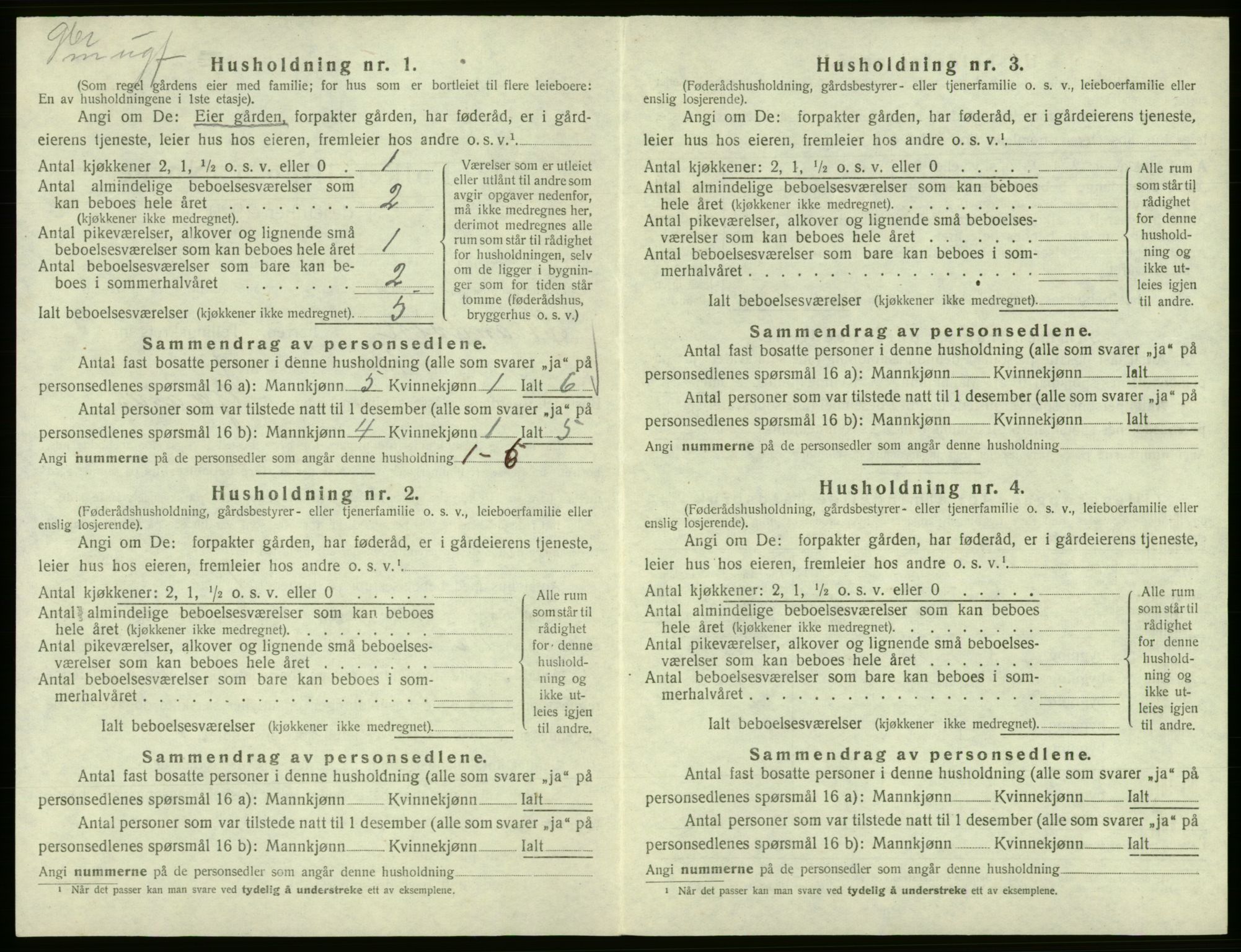 SAB, Folketelling 1920 for 1240 Strandvik herred, 1920, s. 441