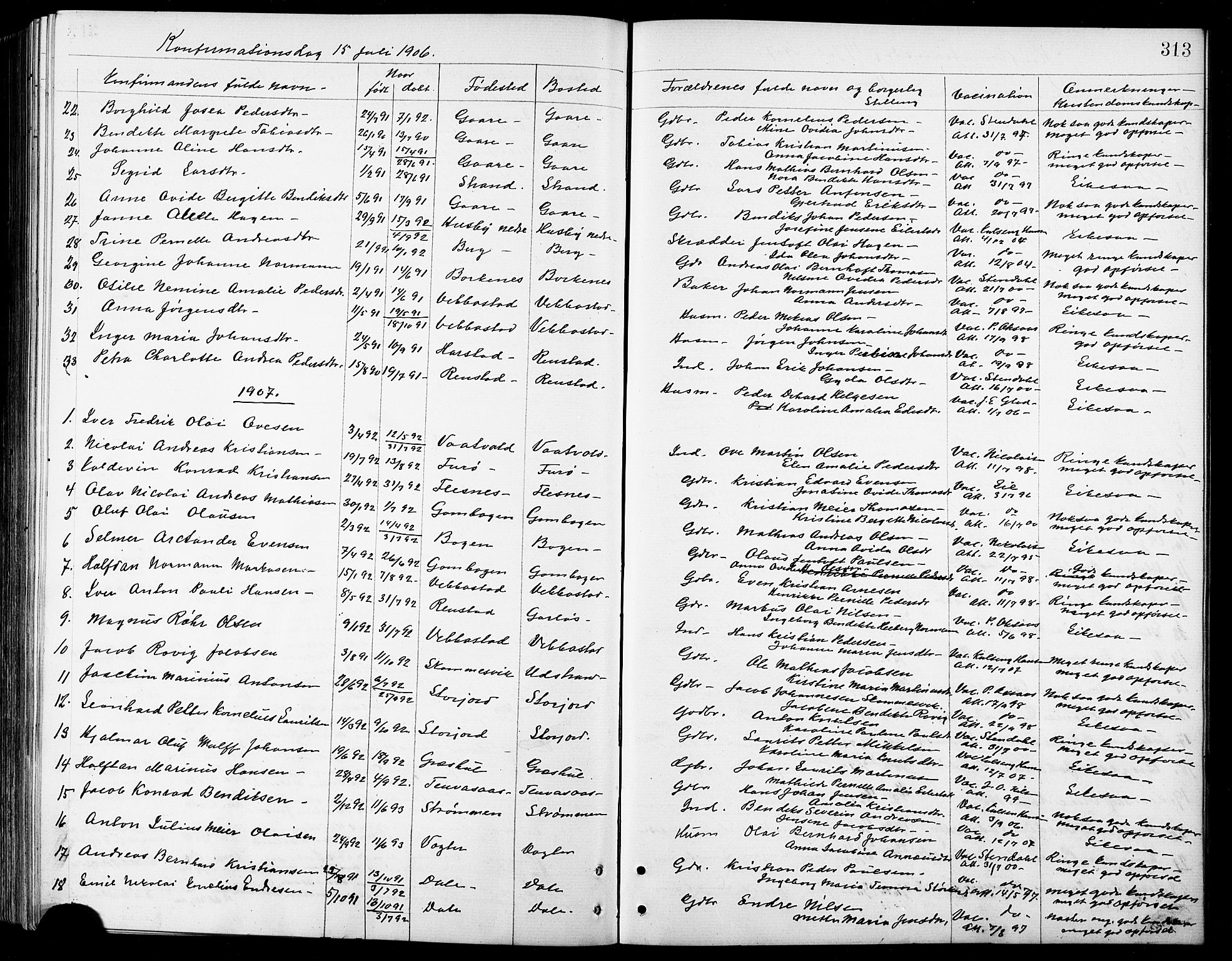Kvæfjord sokneprestkontor, AV/SATØ-S-1323/G/Ga/Gab/L0005klokker: Klokkerbok nr. 5, 1886-1911, s. 313