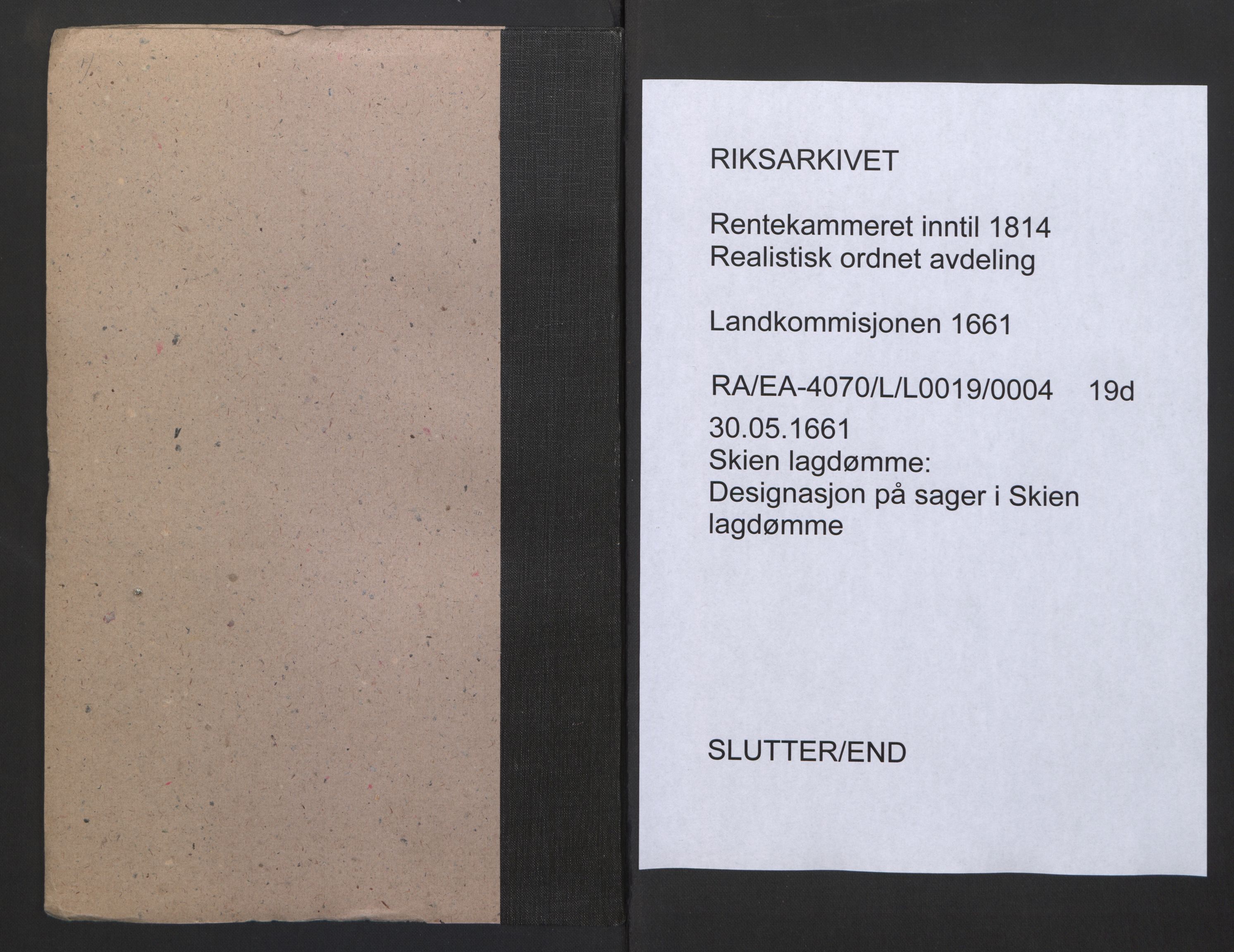 Rentekammeret inntil 1814, Realistisk ordnet avdeling, AV/RA-EA-4070/L/L0019/0004: Skien lagdømme: / Designasjon på sager i Skien lagdømme, 1661