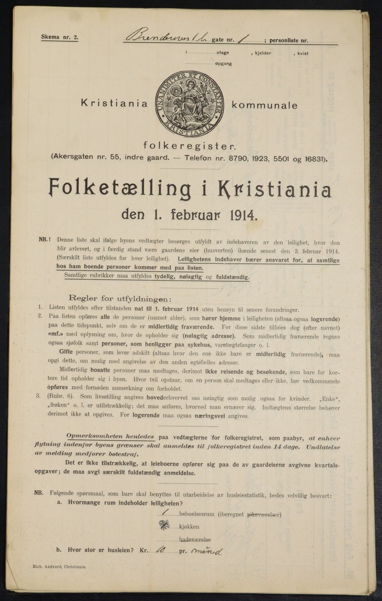 OBA, Kommunal folketelling 1.2.1914 for Kristiania, 1914, s. 8683