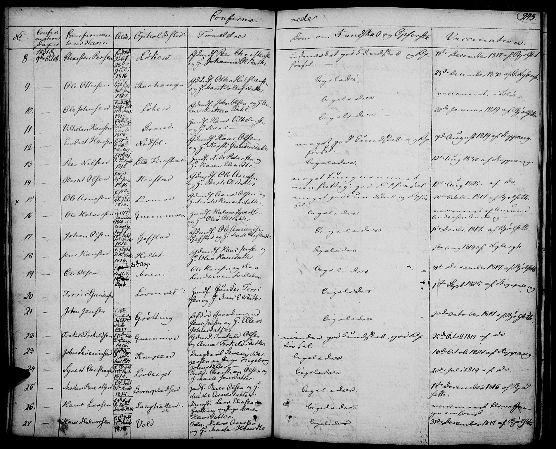 Elverum prestekontor, AV/SAH-PREST-044/H/Ha/Haa/L0008: Ministerialbok nr. 8, 1830-1842, s. 243