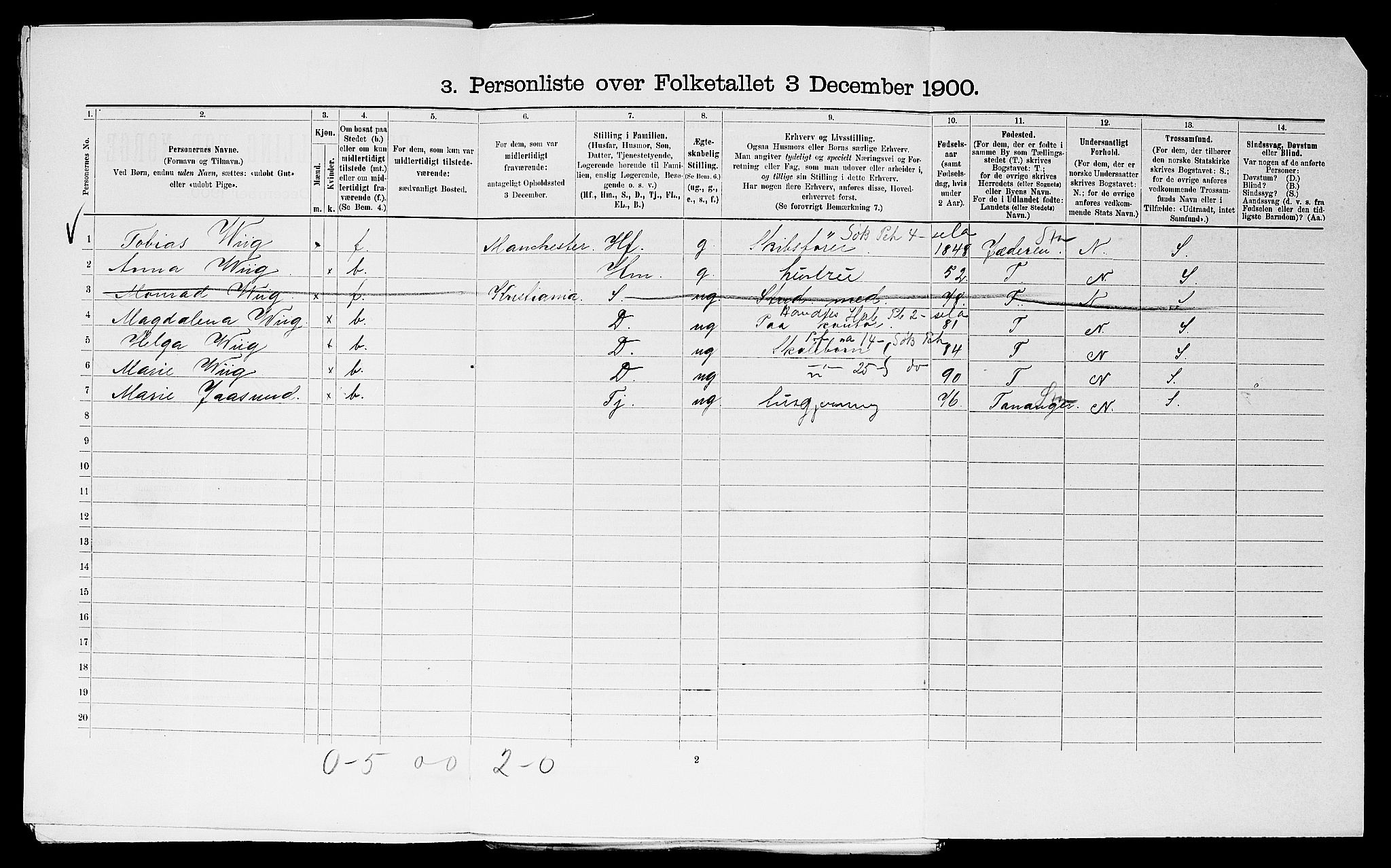 SAST, Folketelling 1900 for 1103 Stavanger kjøpstad, 1900, s. 7919