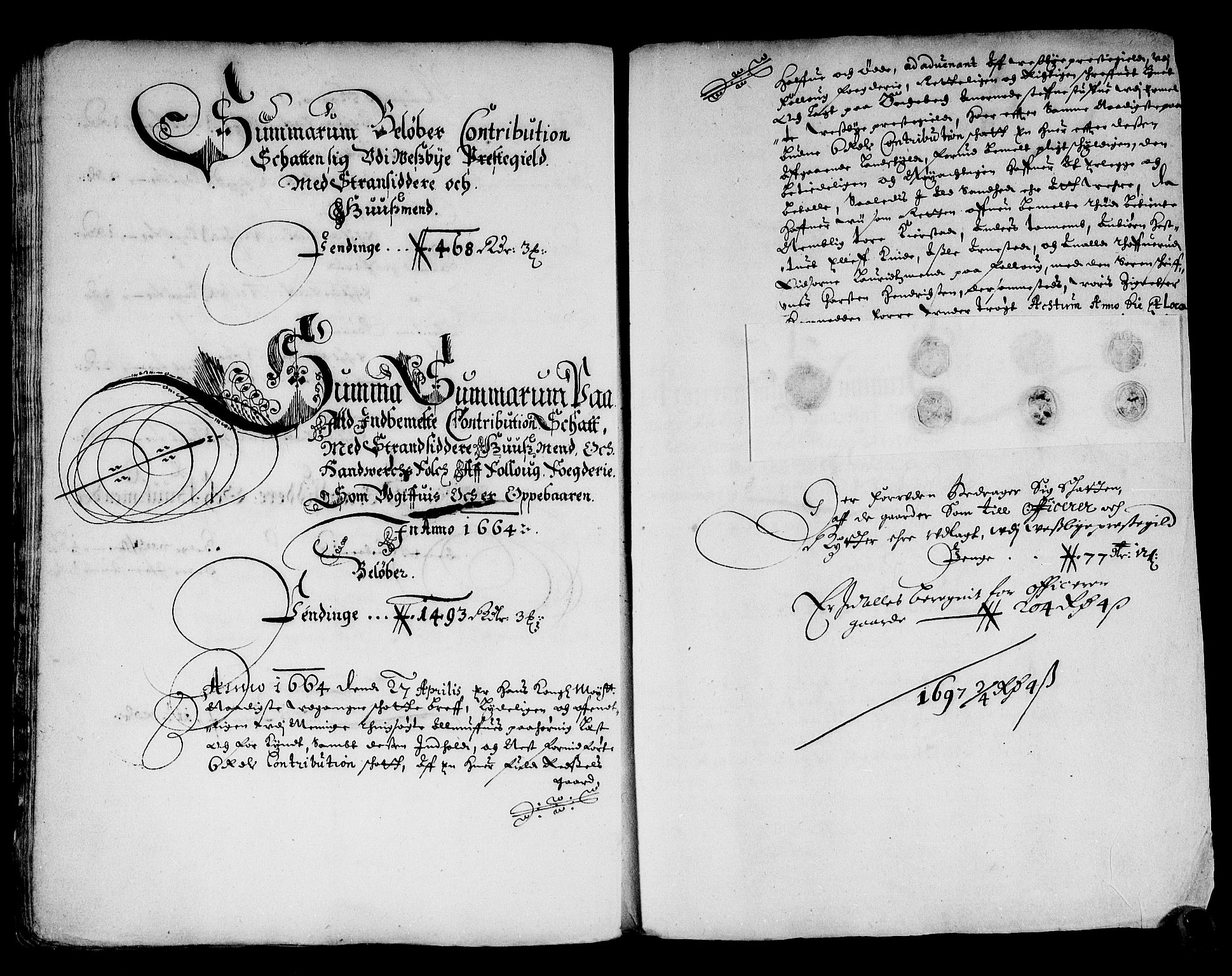 Rentekammeret inntil 1814, Reviderte regnskaper, Stiftamtstueregnskaper, Landkommissariatet på Akershus og Akershus stiftamt, AV/RA-EA-5869/R/Ra/L0023: Landkommissariatet på Akershus, 1664