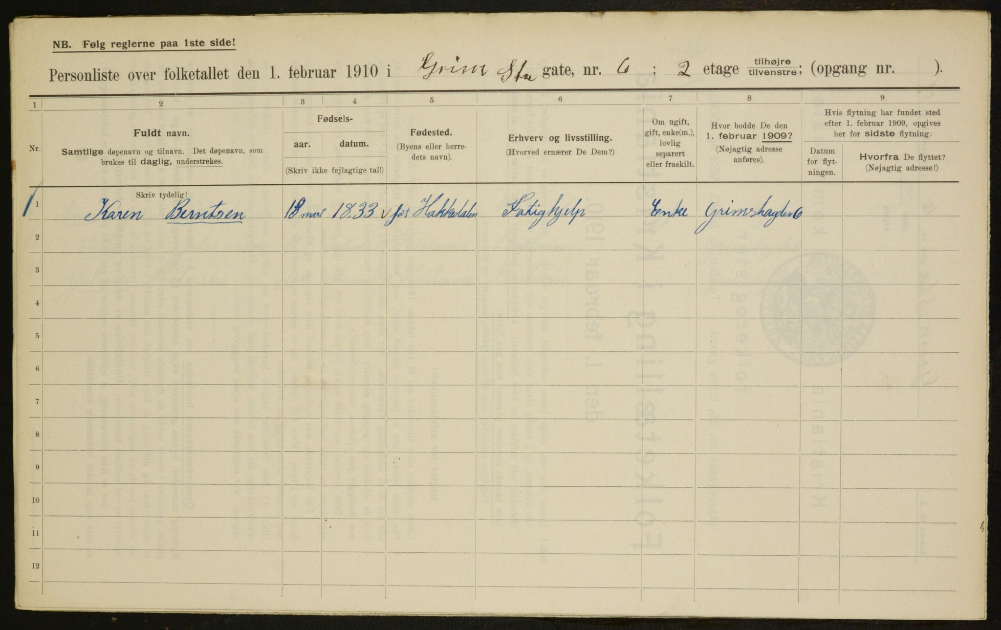 OBA, Kommunal folketelling 1.2.1910 for Kristiania, 1910, s. 28455