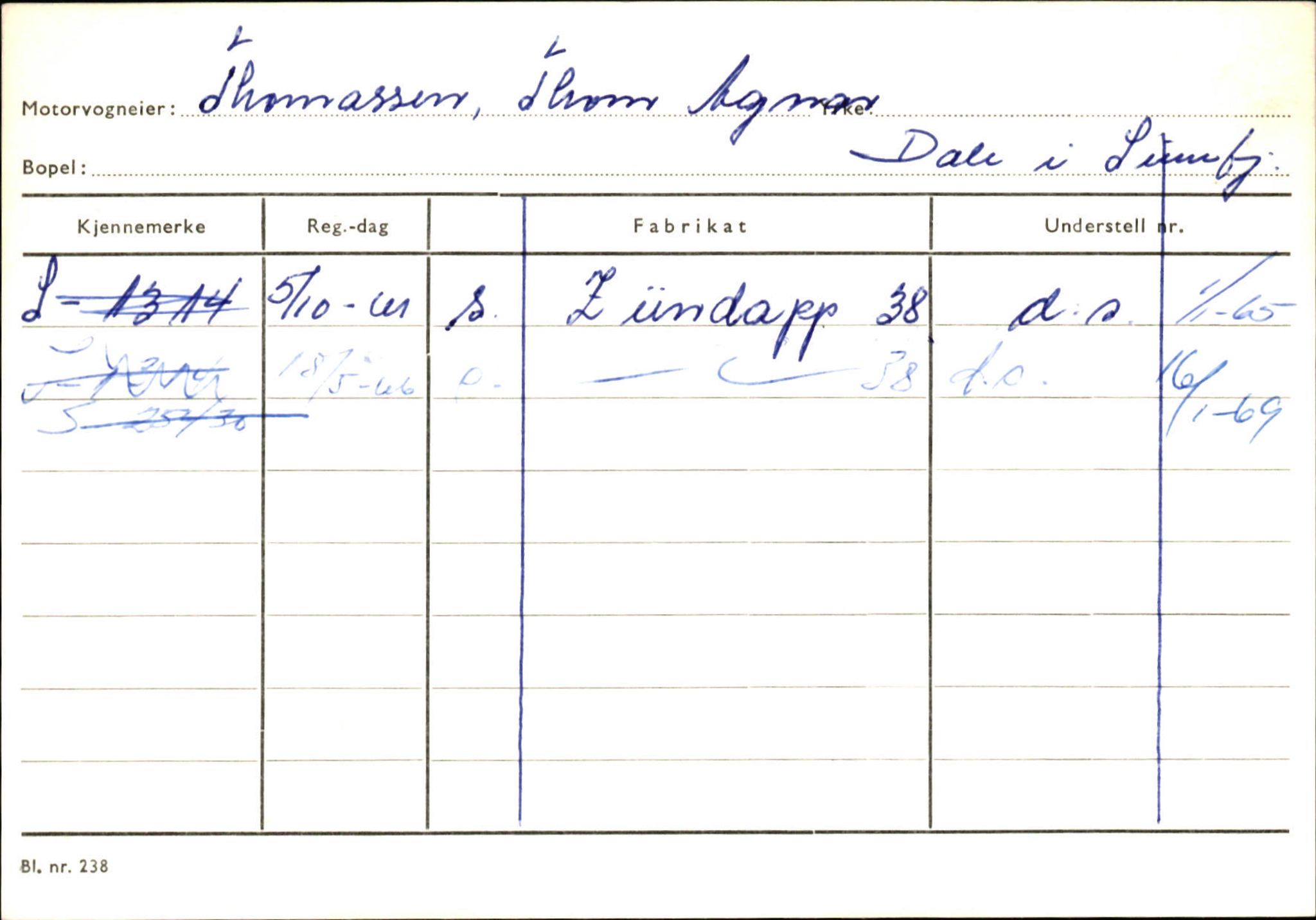 Statens vegvesen, Sogn og Fjordane vegkontor, SAB/A-5301/4/F/L0126: Eigarregister Fjaler M-Å. Leikanger A-Å, 1945-1975, s. 461