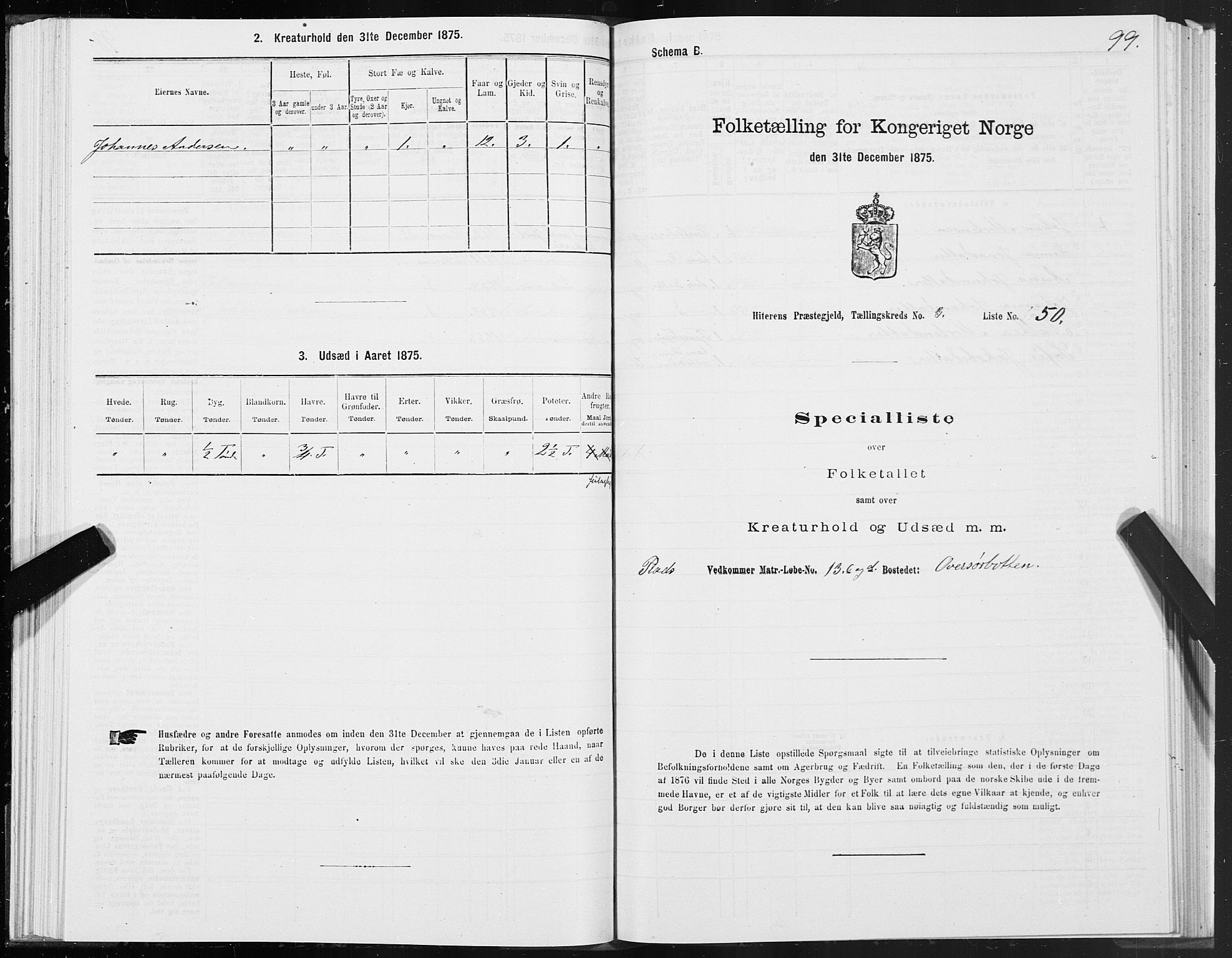 SAT, Folketelling 1875 for 1617P Hitra prestegjeld, 1875, s. 2099