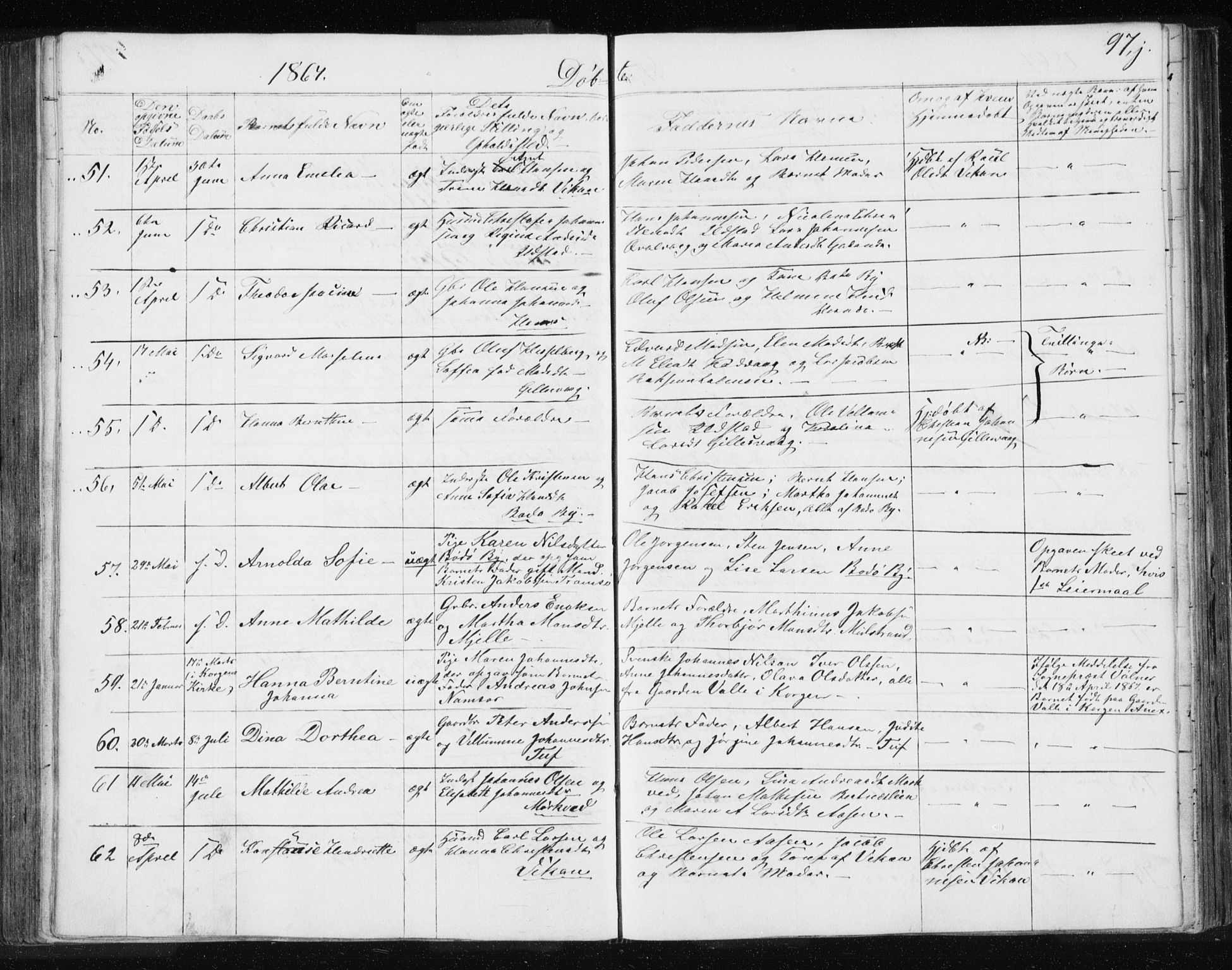 Ministerialprotokoller, klokkerbøker og fødselsregistre - Nordland, AV/SAT-A-1459/801/L0028: Klokkerbok nr. 801C03, 1855-1867, s. 97j