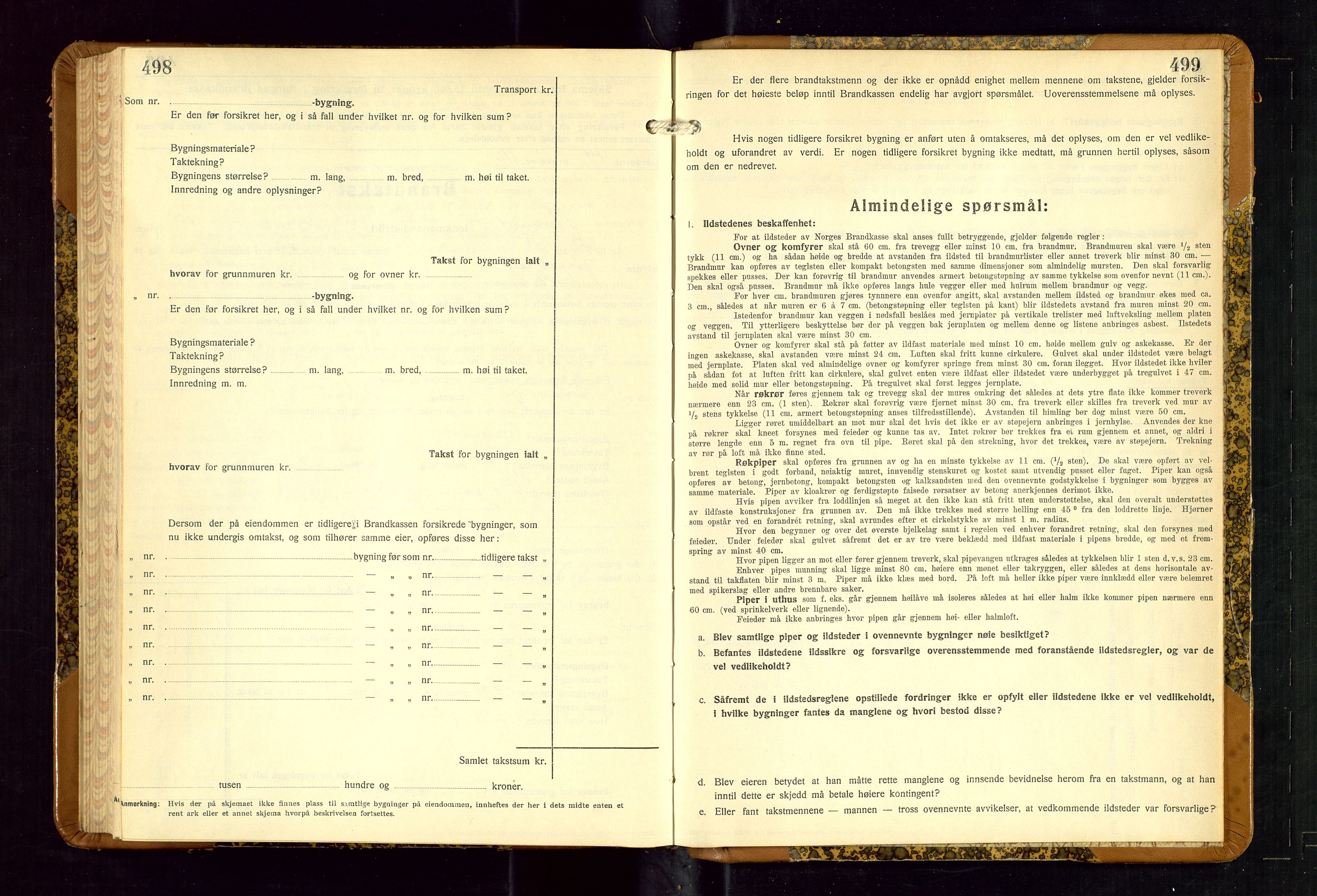 Strand og Forsand lensmannskontor, AV/SAST-A-100451/Gob/L0001: Branntakstprotokoll, 1935-1942, s. 498-499