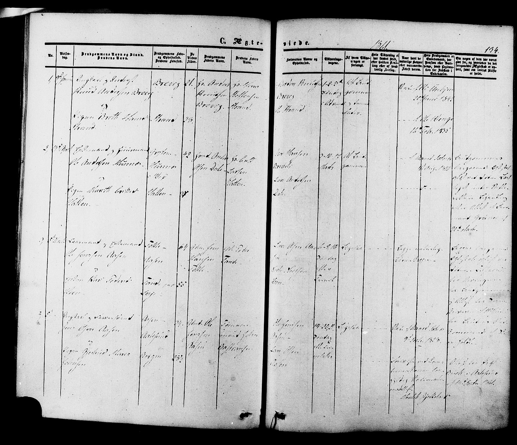 Ministerialprotokoller, klokkerbøker og fødselsregistre - Møre og Romsdal, AV/SAT-A-1454/545/L0586: Ministerialbok nr. 545A02, 1854-1877, s. 134