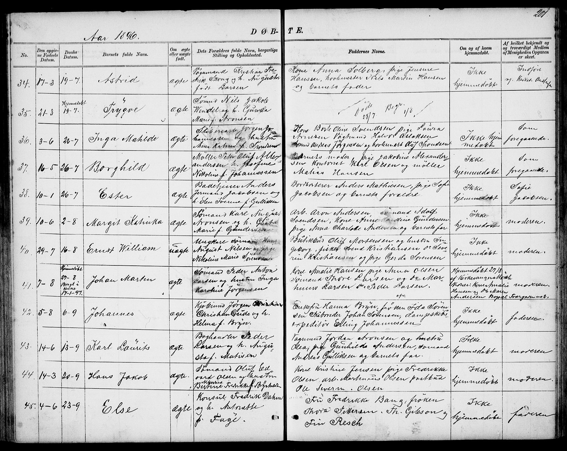 Larvik kirkebøker, AV/SAKO-A-352/G/Gb/L0003: Klokkerbok nr. II 3, 1867-1899, s. 201