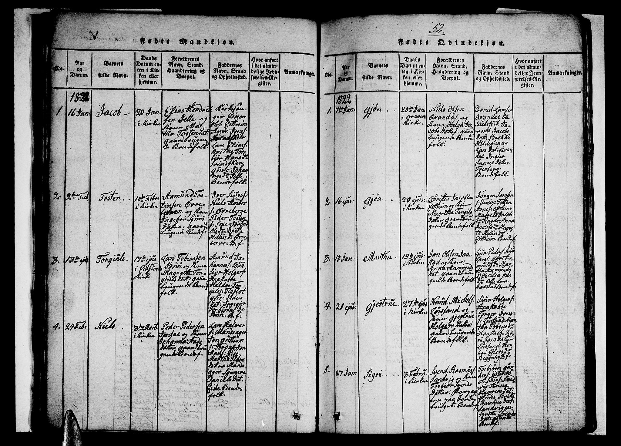 Ullensvang sokneprestembete, SAB/A-78701/H/Hab: Klokkerbok nr. A 3, 1817-1825, s. 52