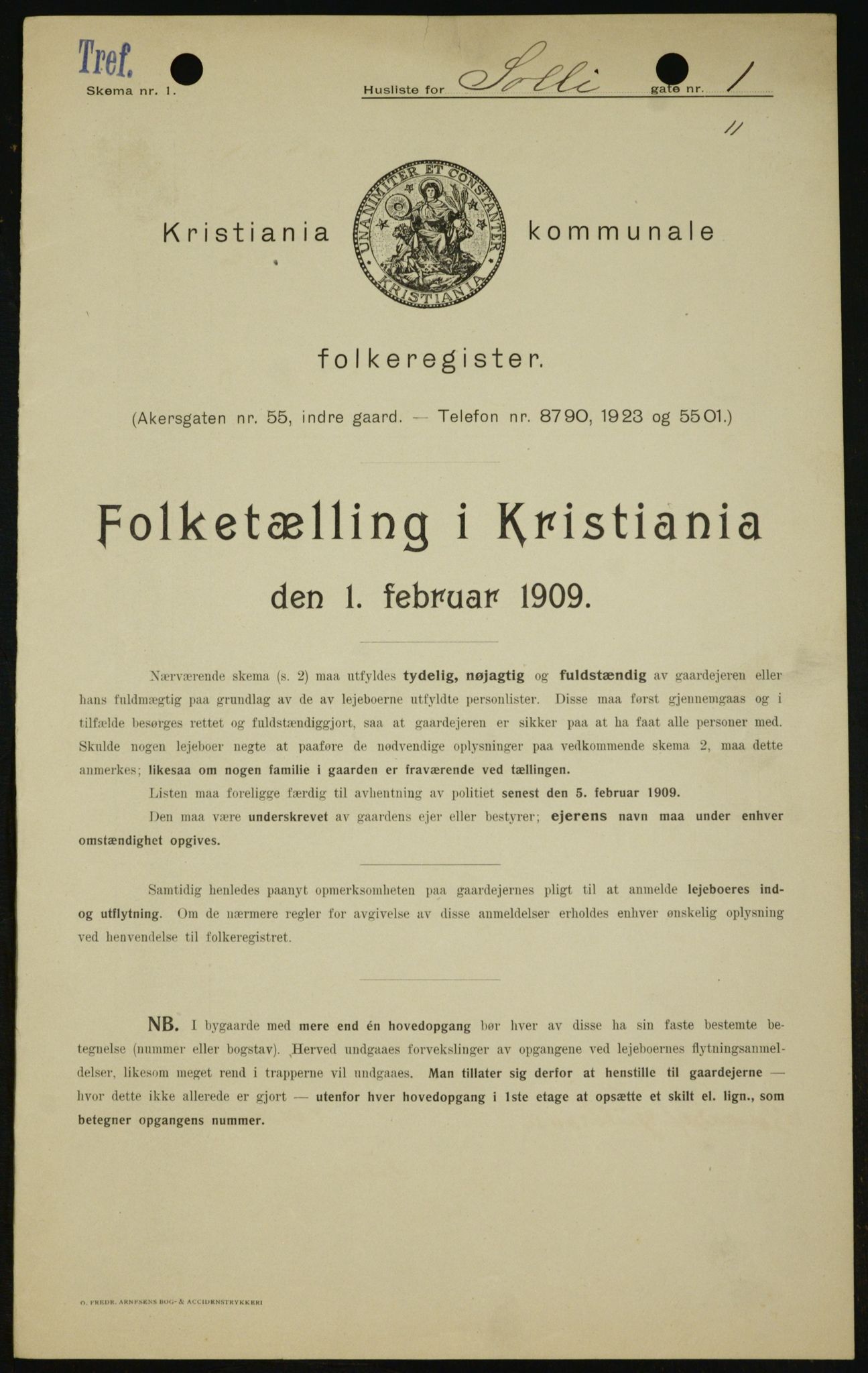 OBA, Kommunal folketelling 1.2.1909 for Kristiania kjøpstad, 1909, s. 90341