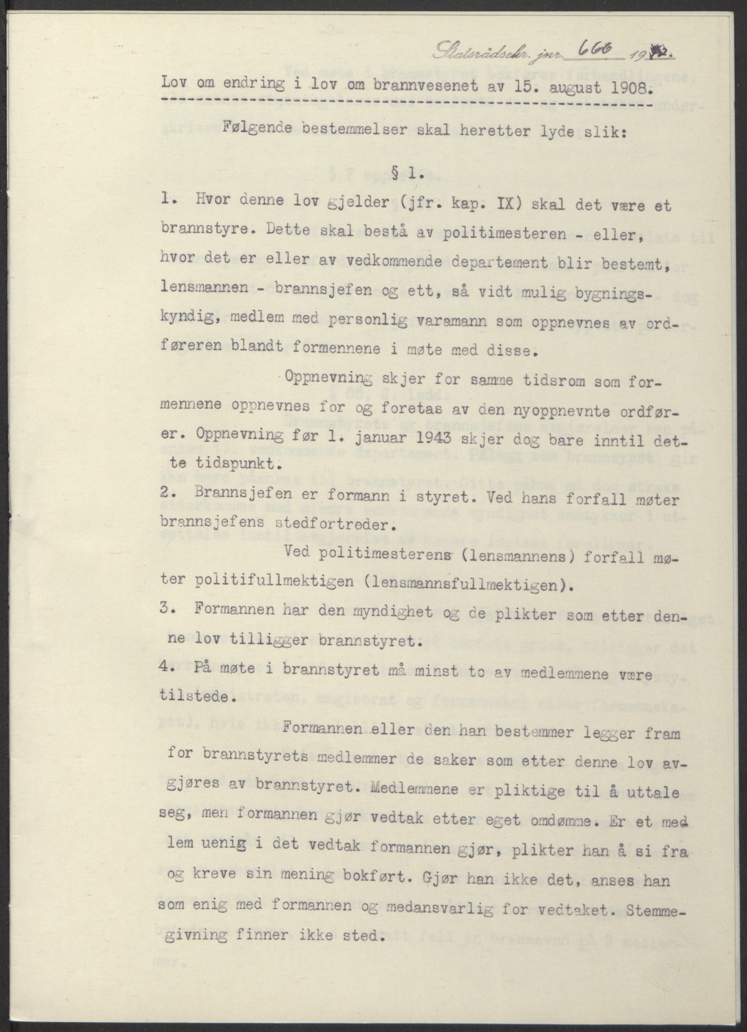 NS-administrasjonen 1940-1945 (Statsrådsekretariatet, de kommisariske statsråder mm), RA/S-4279/D/Db/L0098: Lover II, 1942, s. 278