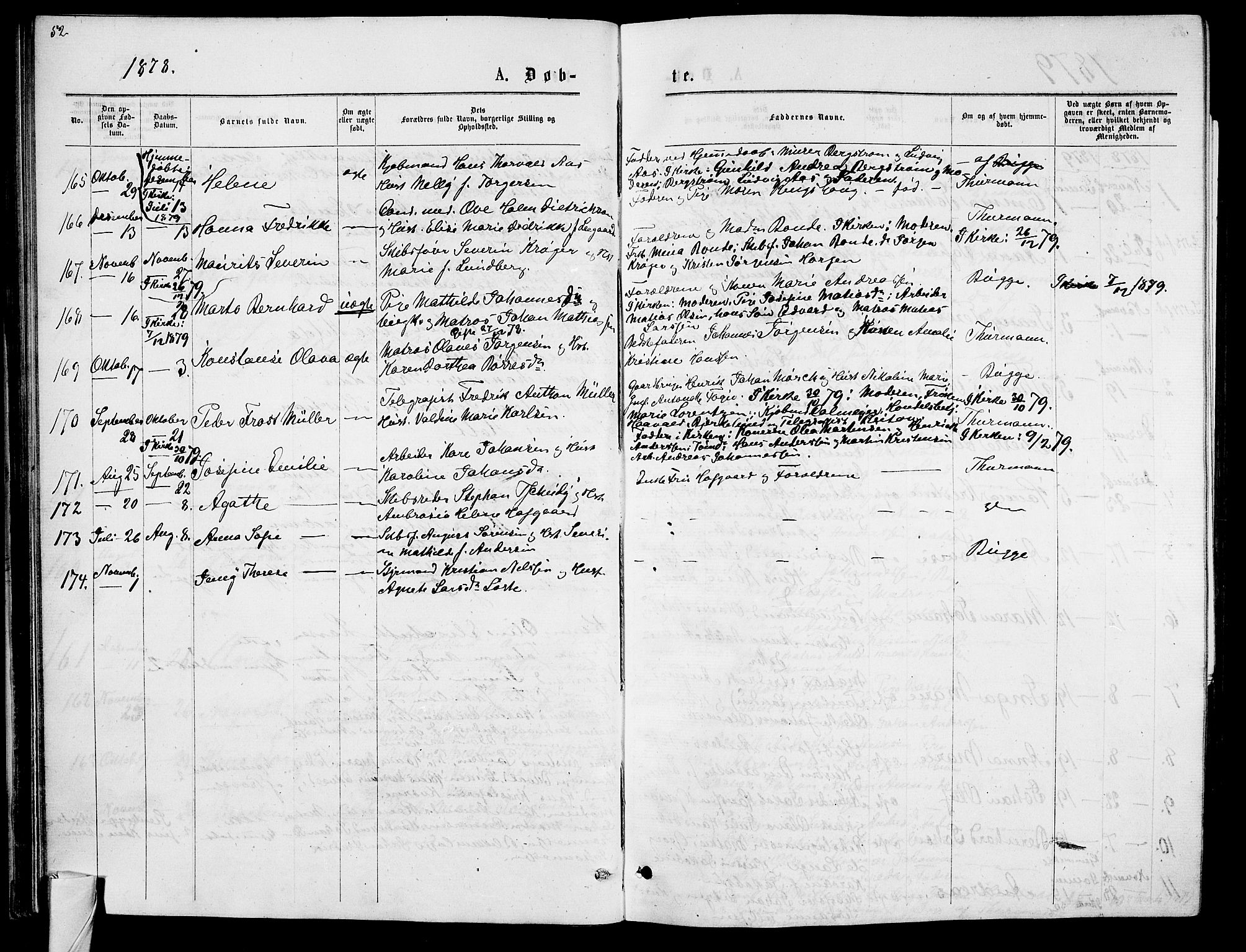Tønsberg kirkebøker, AV/SAKO-A-330/G/Ga/L0005: Klokkerbok nr. 5, 1875-1885, s. 52