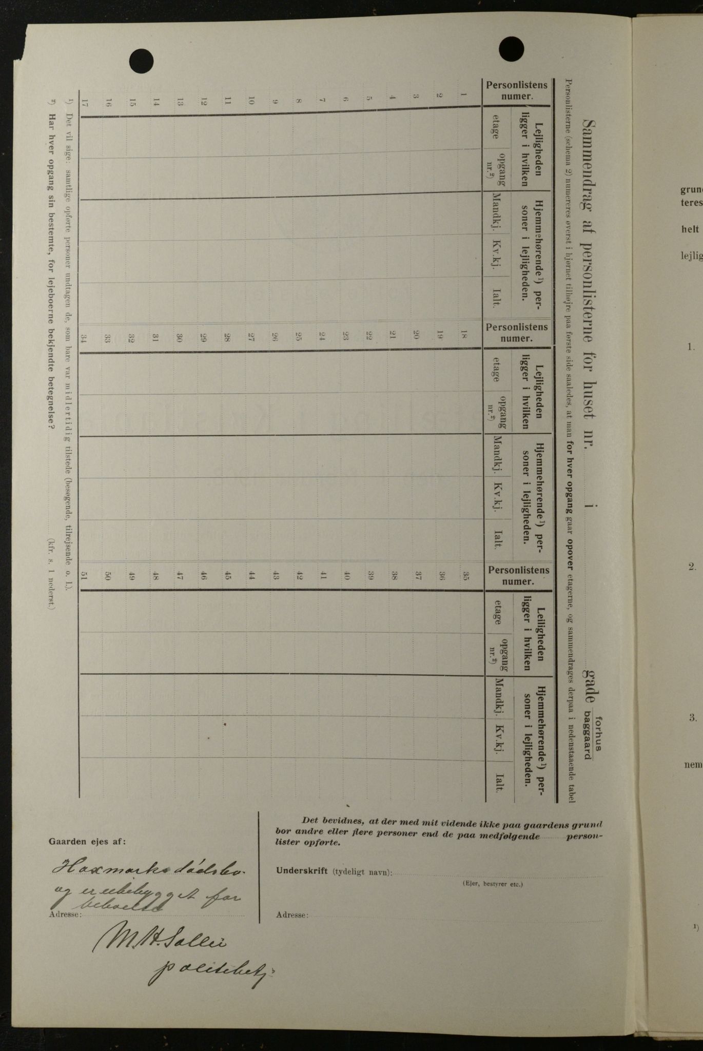 OBA, Kommunal folketelling 1.2.1908 for Kristiania kjøpstad, 1908, s. 116729