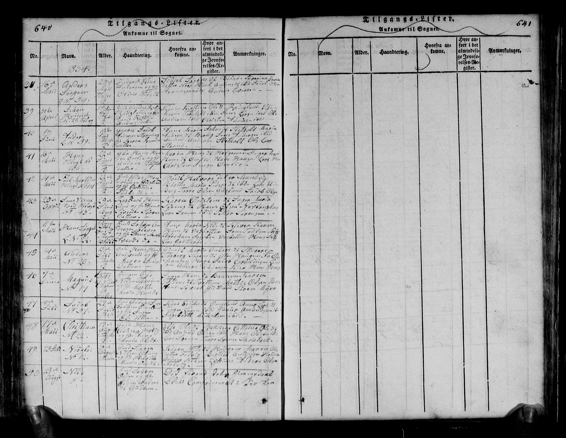 Brunlanes kirkebøker, AV/SAKO-A-342/G/Ga/L0001: Klokkerbok nr. I 1, 1814-1834, s. 640-641
